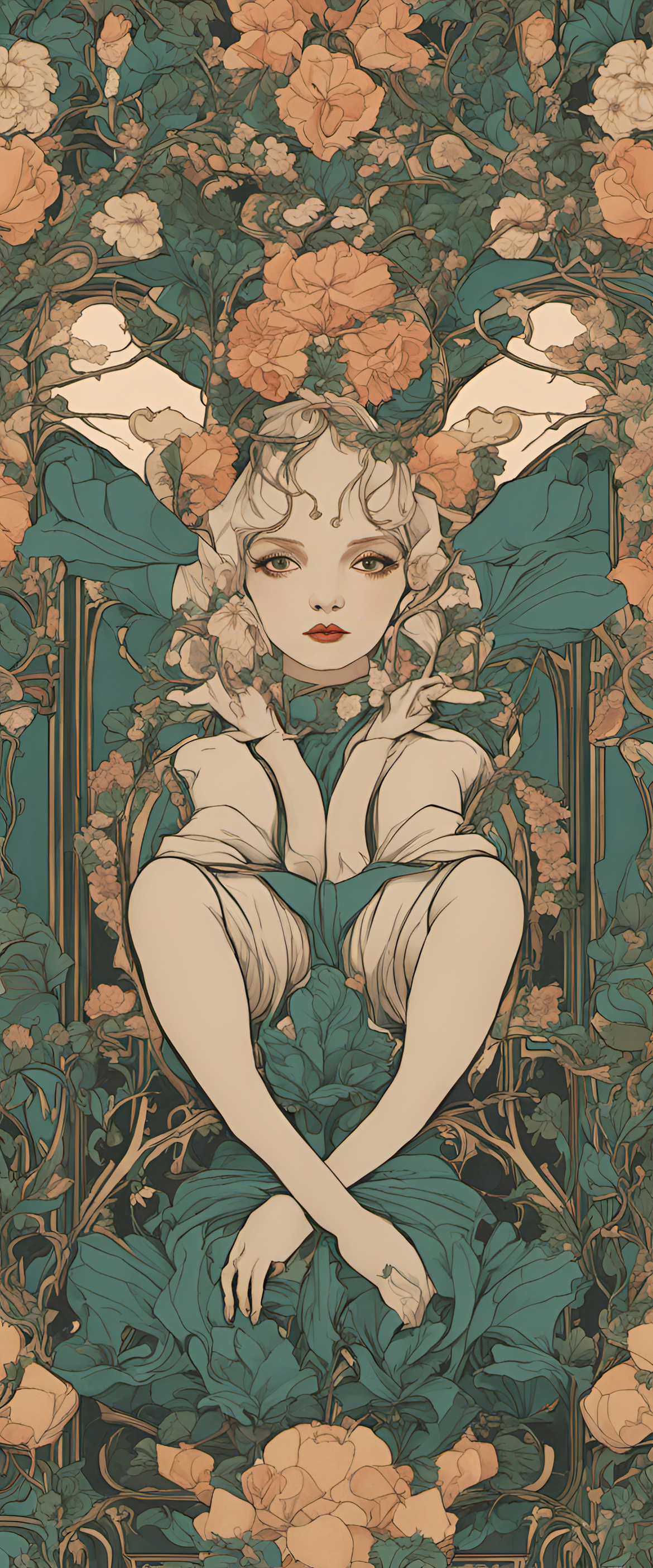 Floral pattern in the art nouveau style.