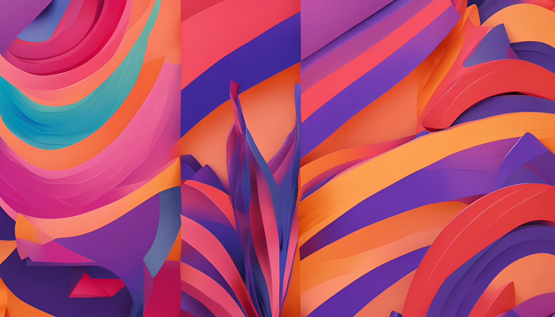 Triadic colors on a vibrant background.