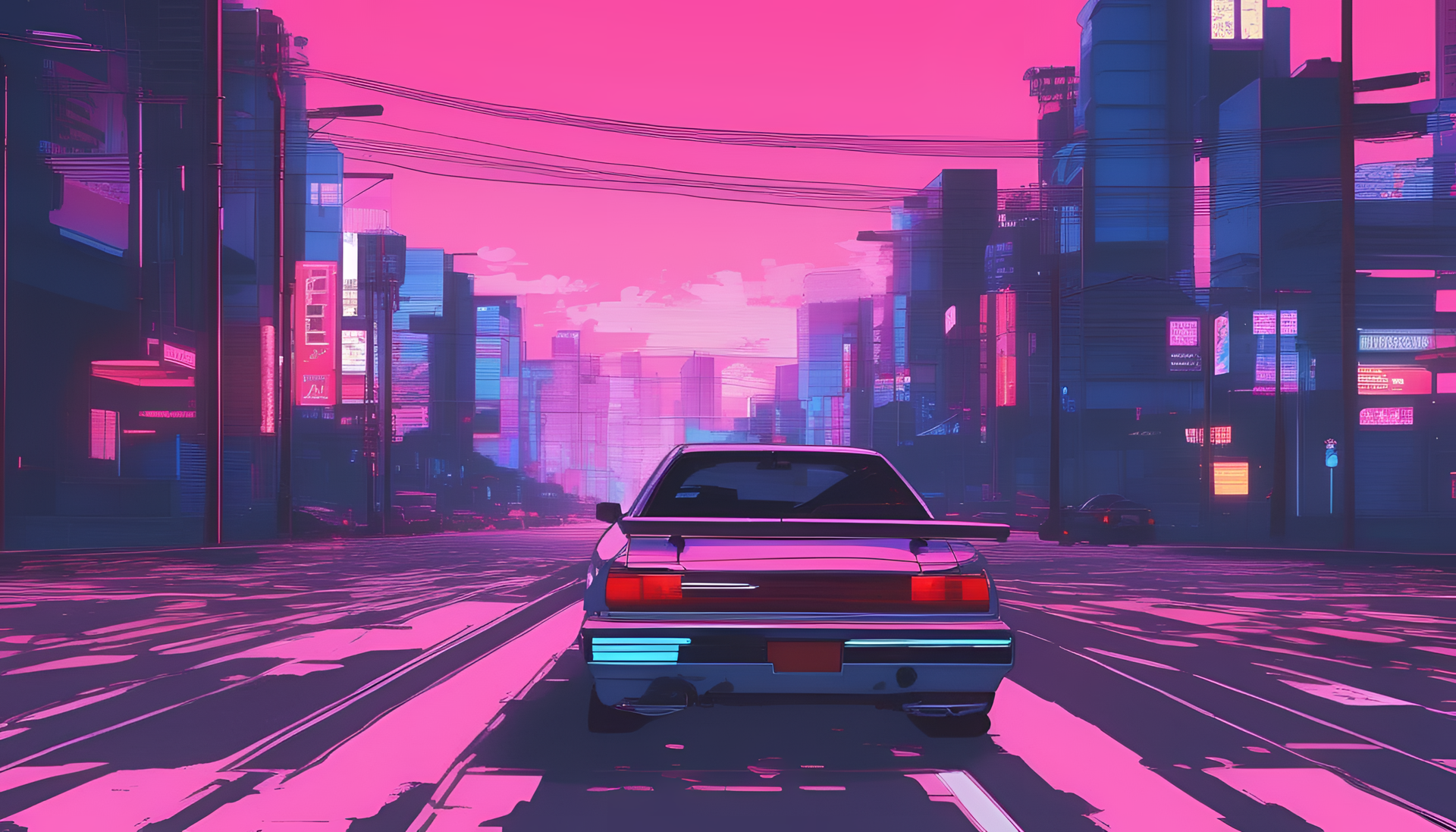 Vibrant glitched anime background with dynamic colors and abstract patterns.