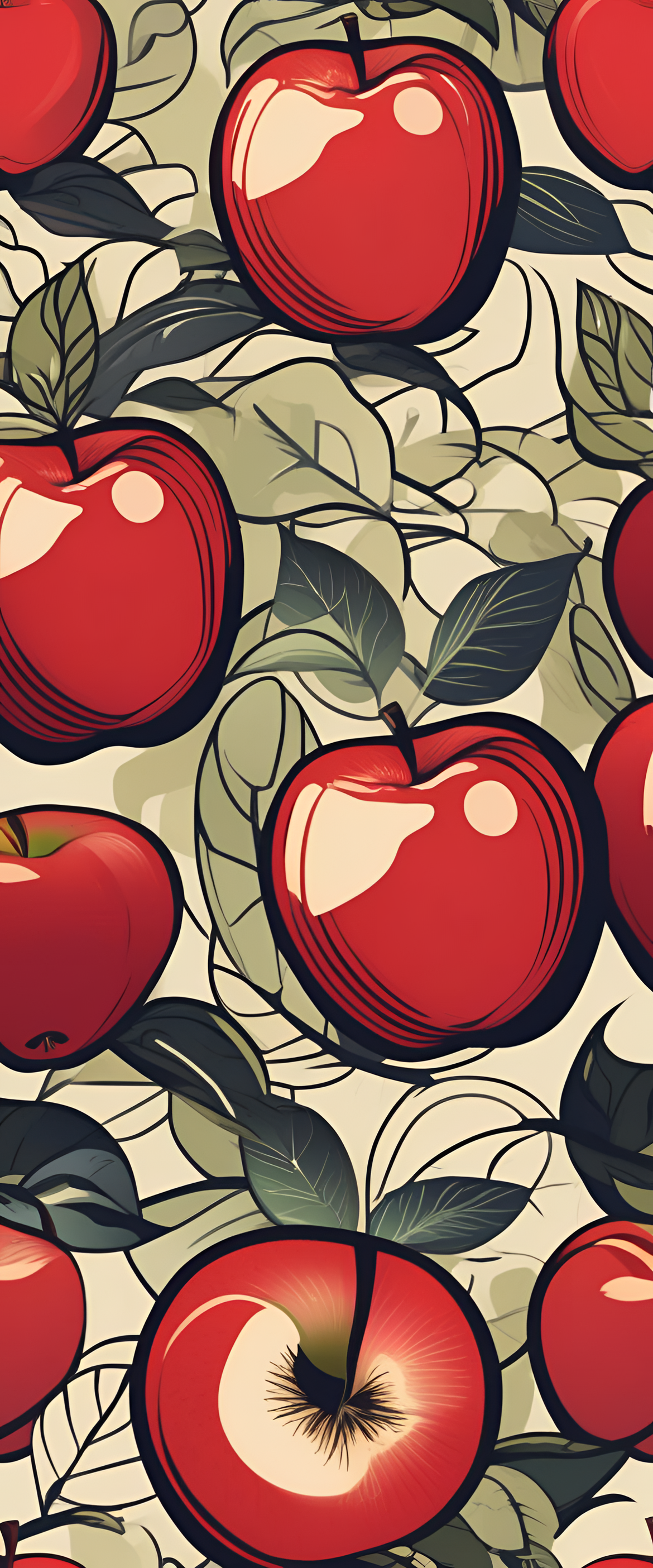 Stylized Apple wallpaper in vibrant colors.