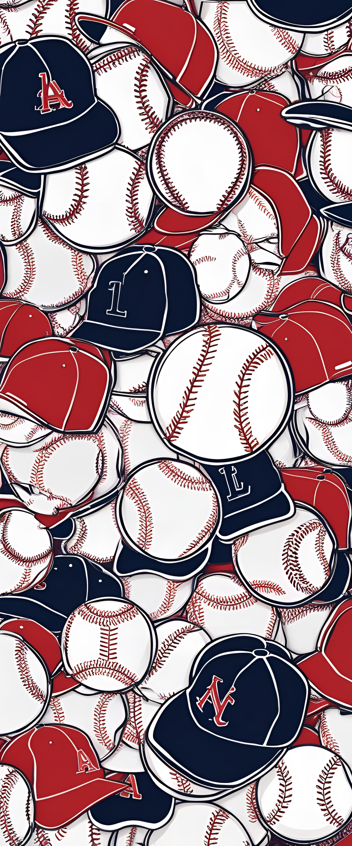 Colorful baseball-themed wallpaper with a unique design.