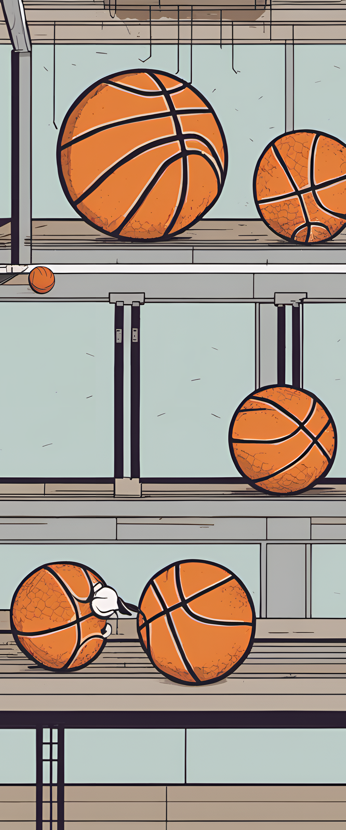 Abstract basketball design featuring a melancholic theme.