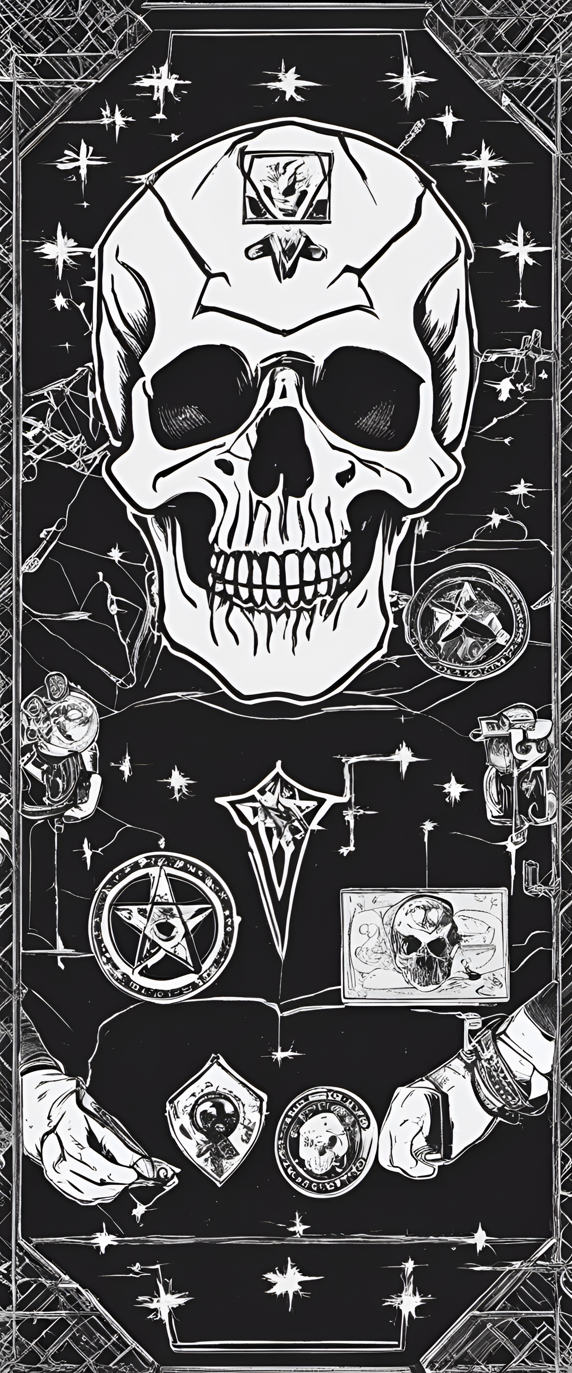 Black aesthetic punkcore phone wallpaper.