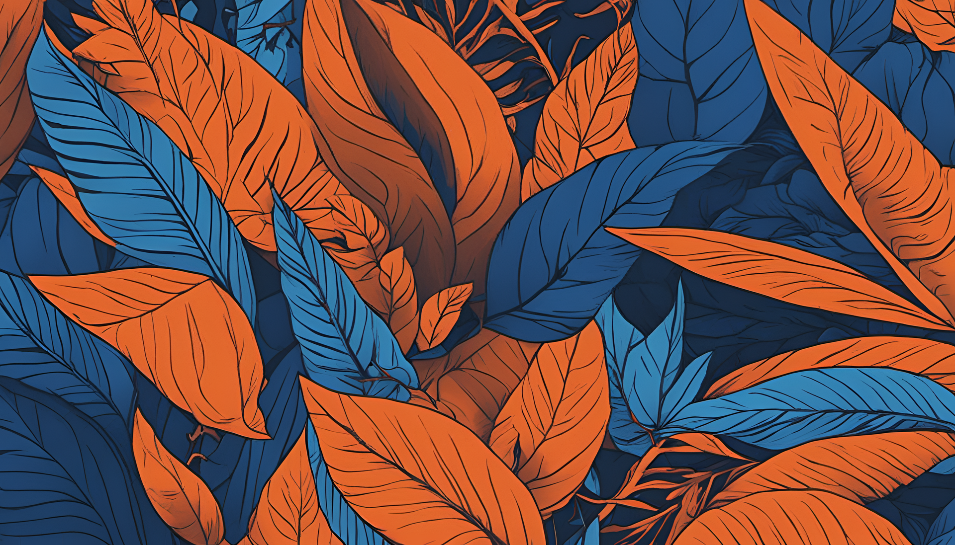 Blue and orange aesthetic wallpaper