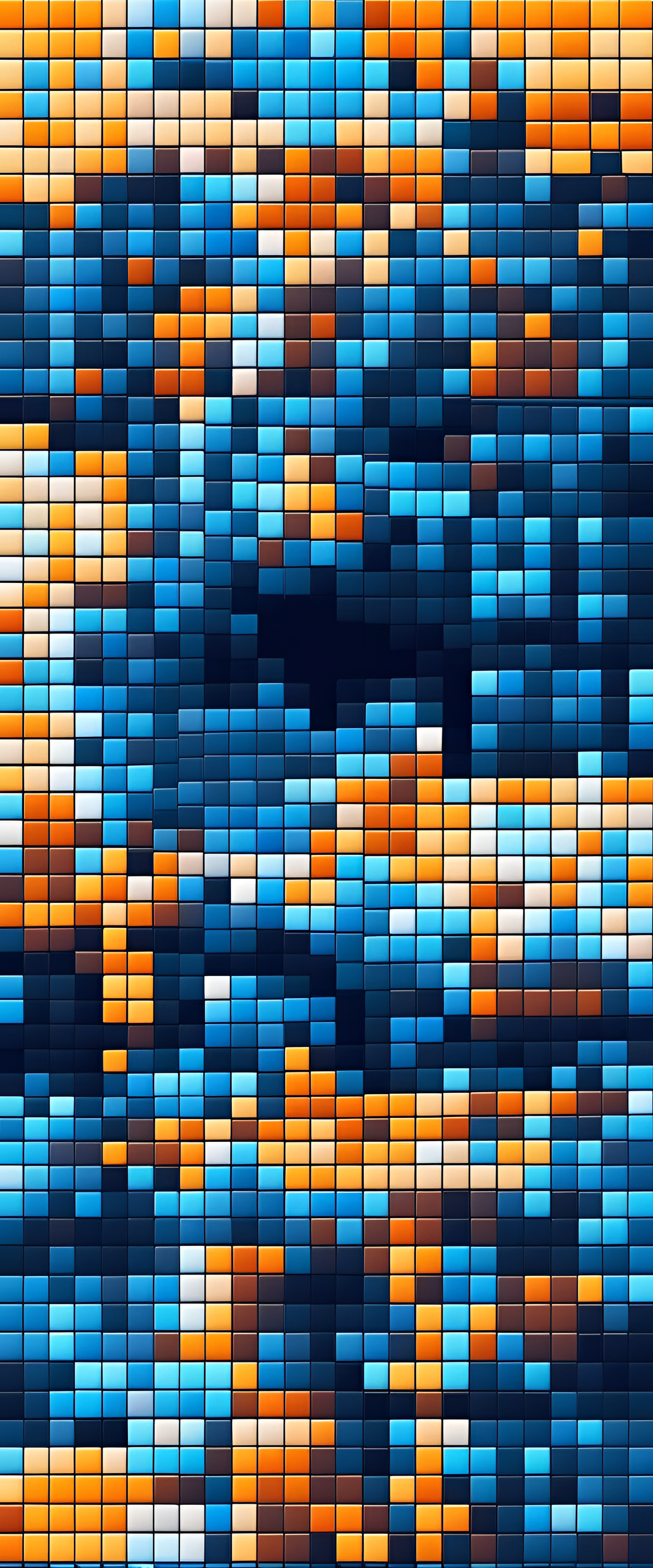 Pixel art blue background wallpaper.