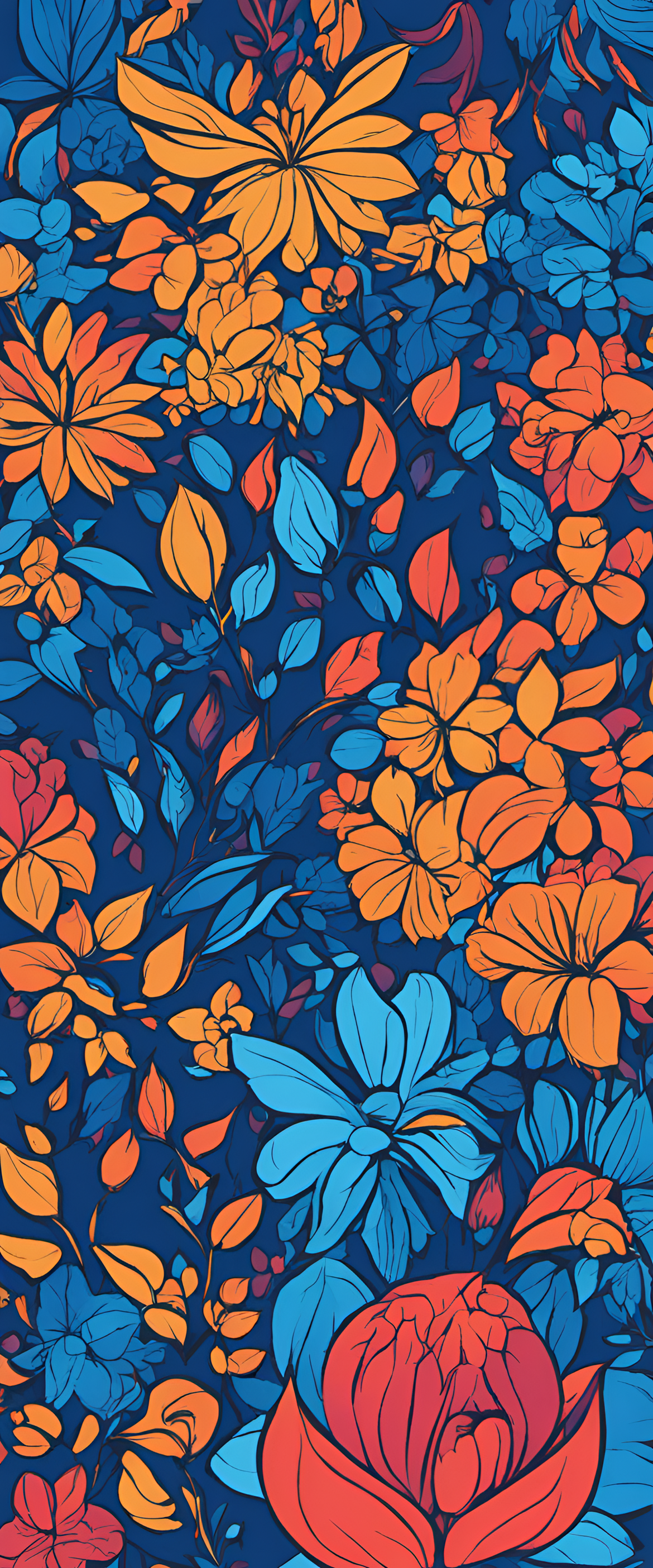 Abstract blue wallpaper with vibrant colors.