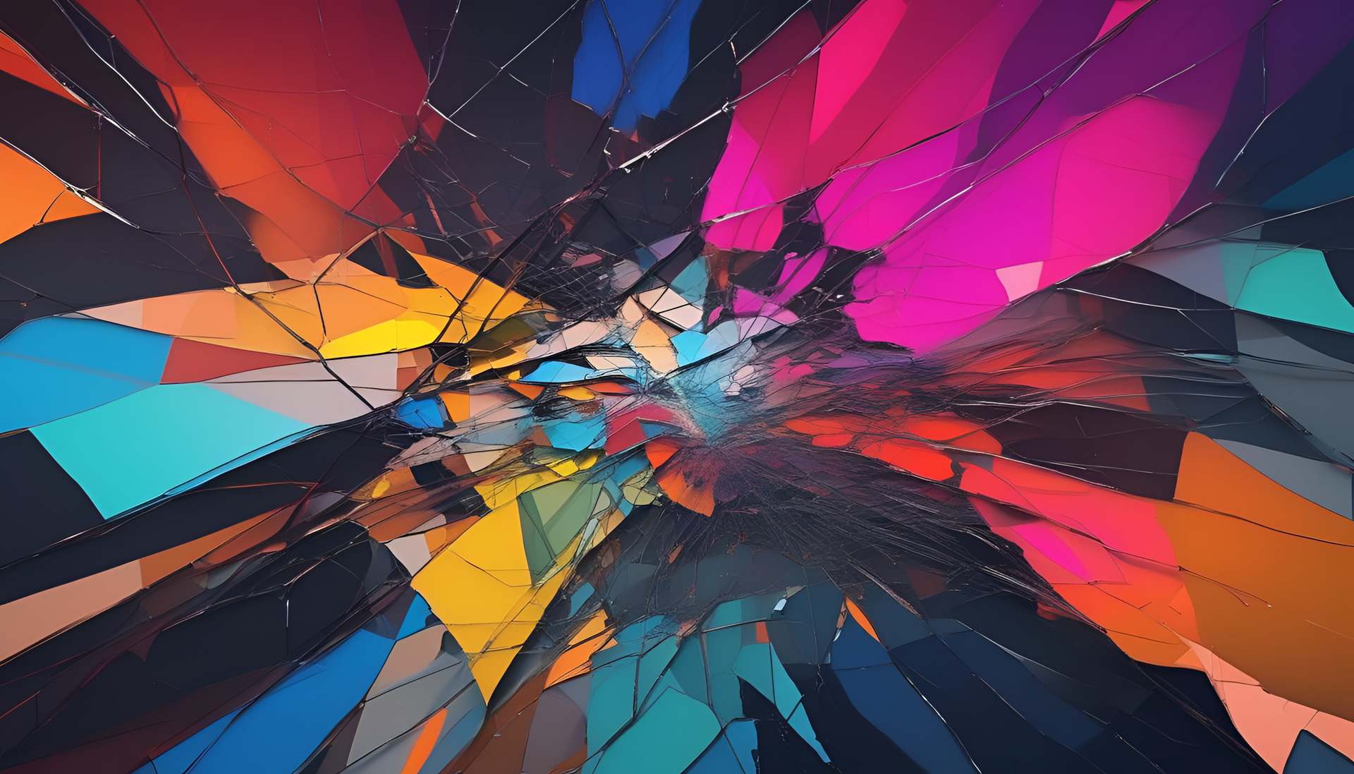 Vibrant abstract colors resembling a broken screen.