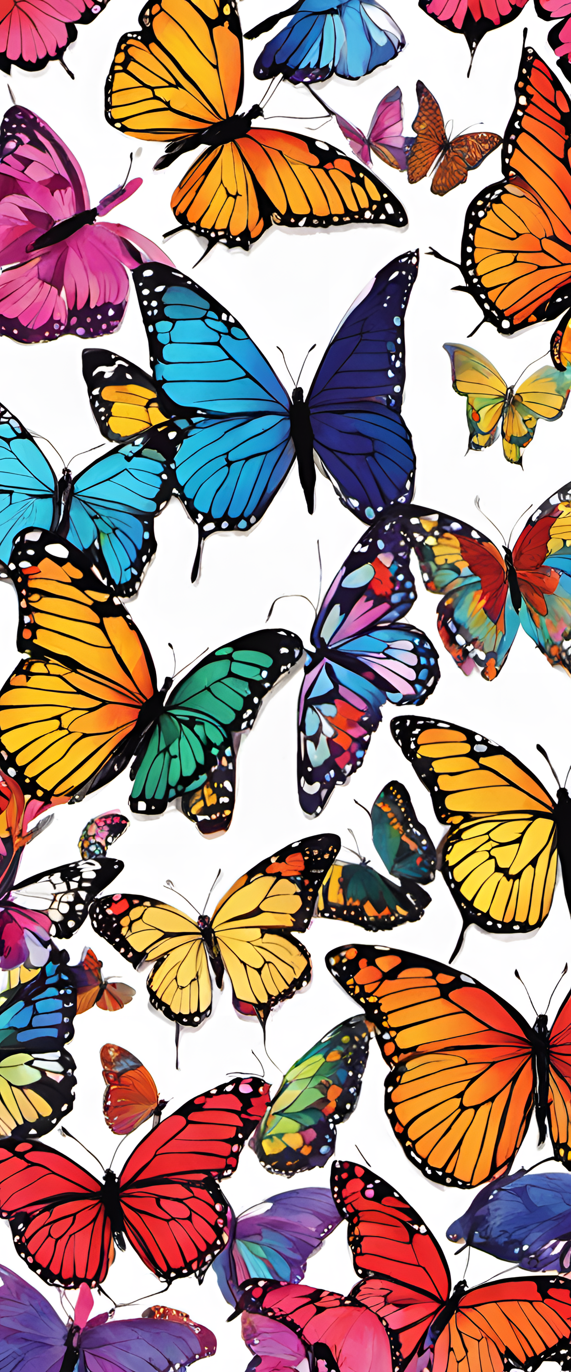 Colorful butterfly wallpaper.