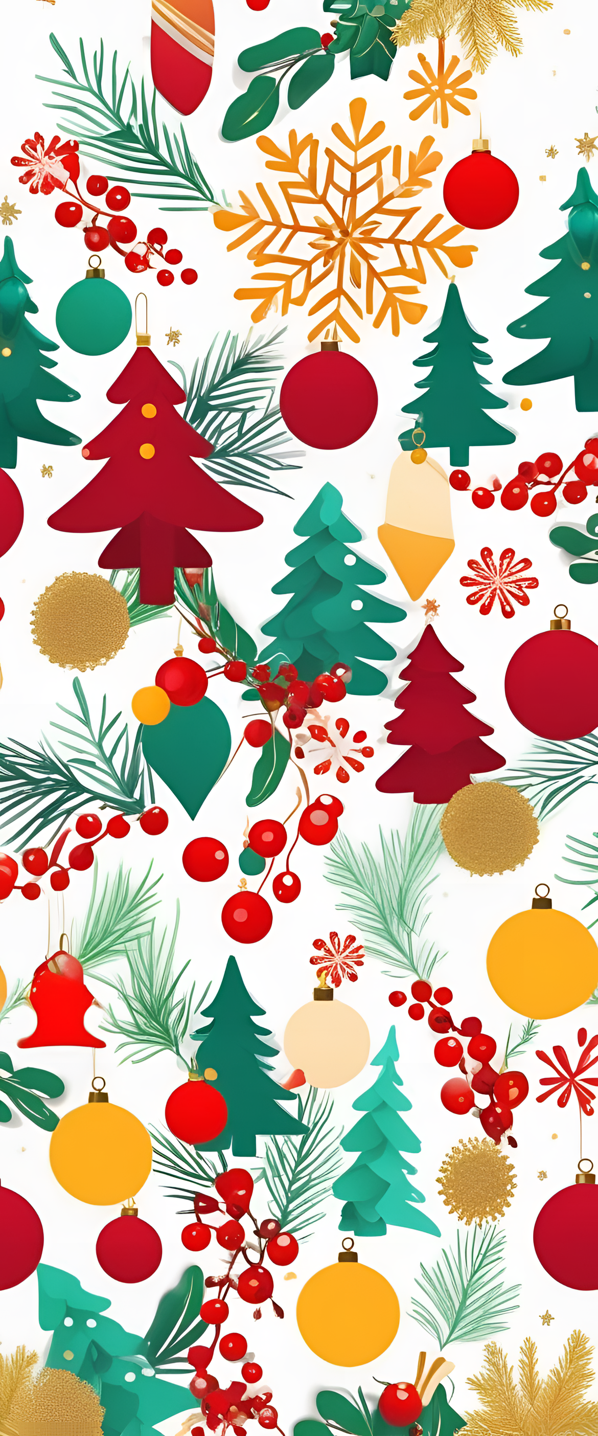 Festive Christmas wallpaper with complementary colors.