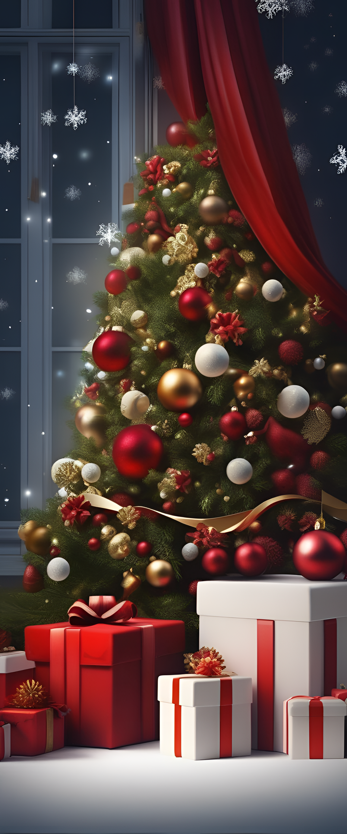 Festive holiday wallpaper with an award-winning Christmas-themed design.