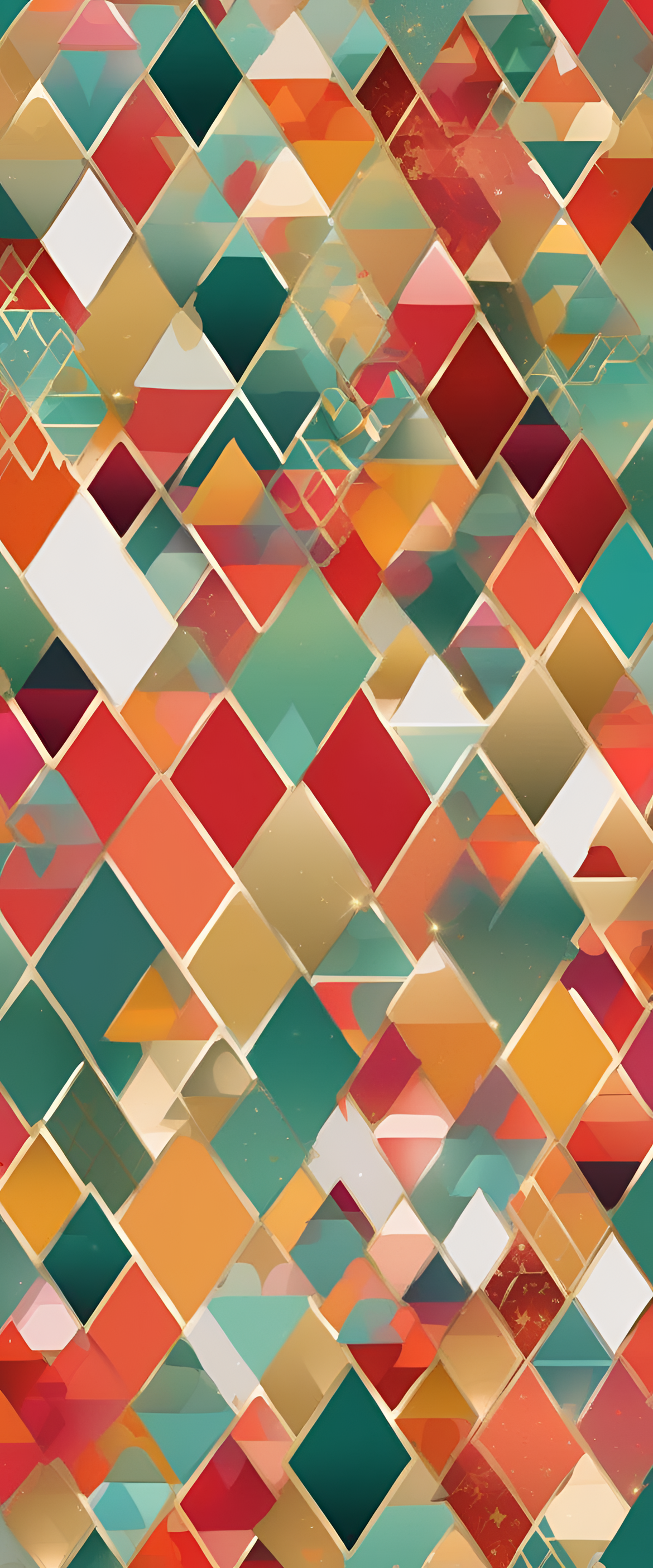 Vibrant triadic Christmas-themed wallpaper.