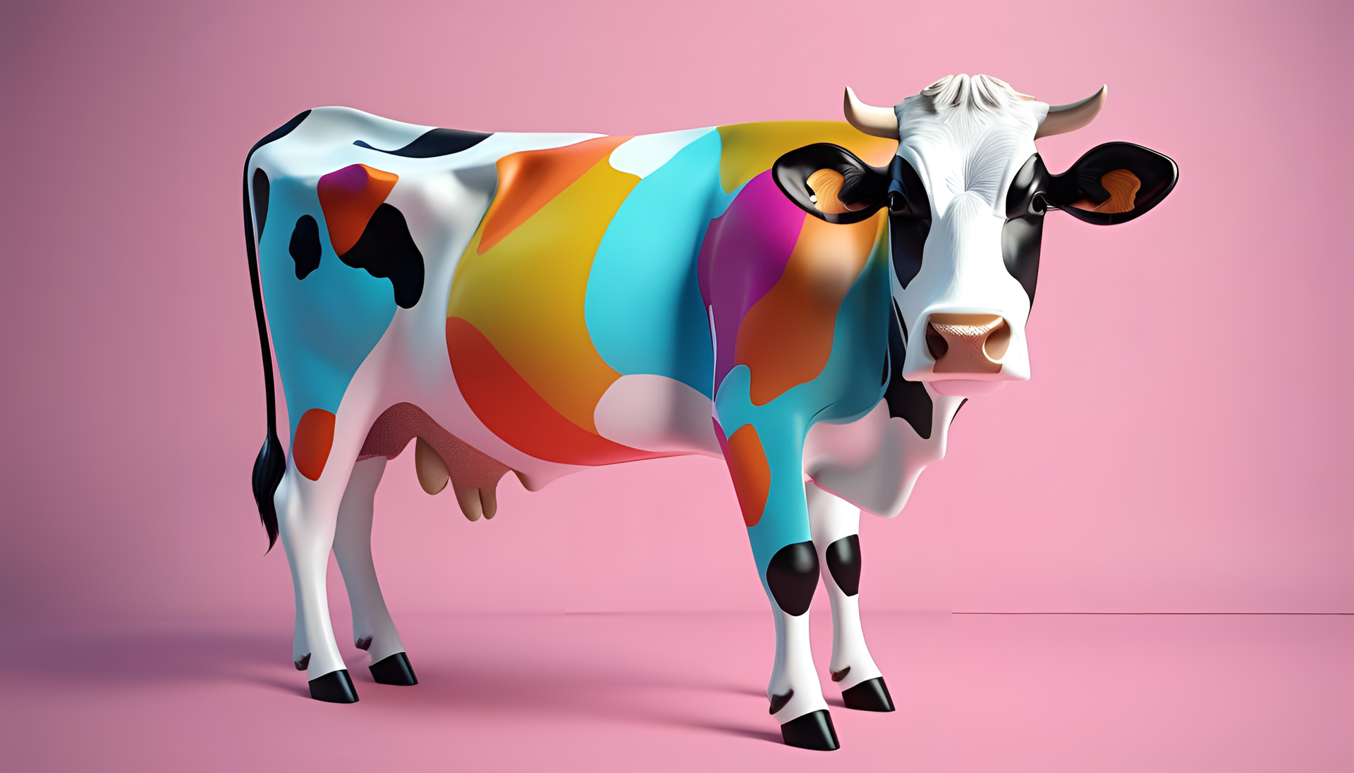 Colorful cow wallpaper with great quality and sharpness