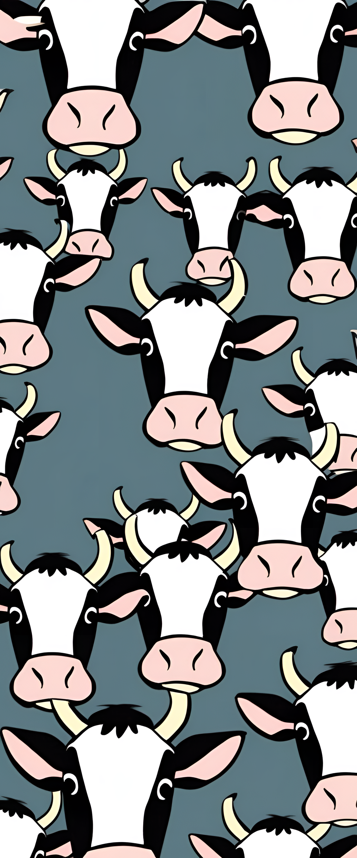 Colorful cow pattern wallpaper.