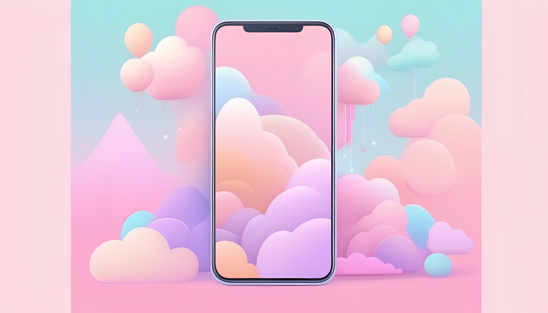 Transcendental pastel colored phone wallpaper with cute design