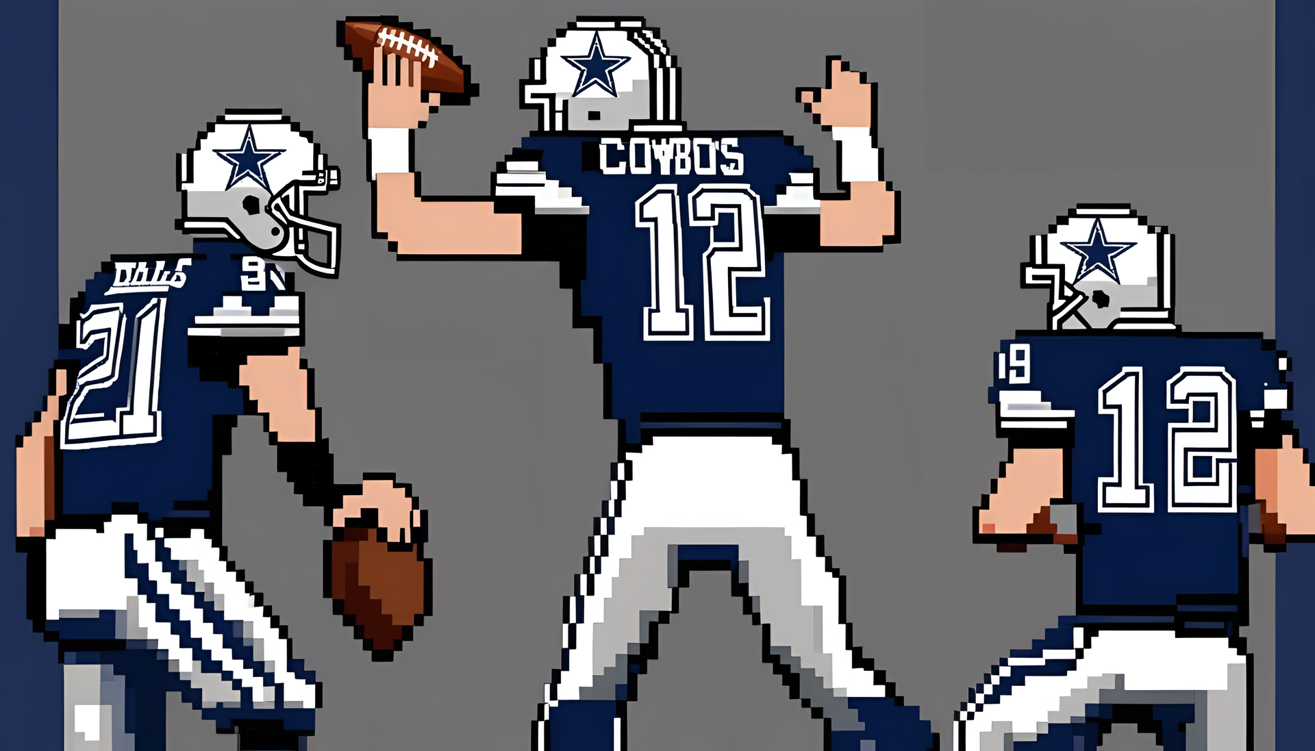 Pixel art depiction of the Dallas Cowboys logo