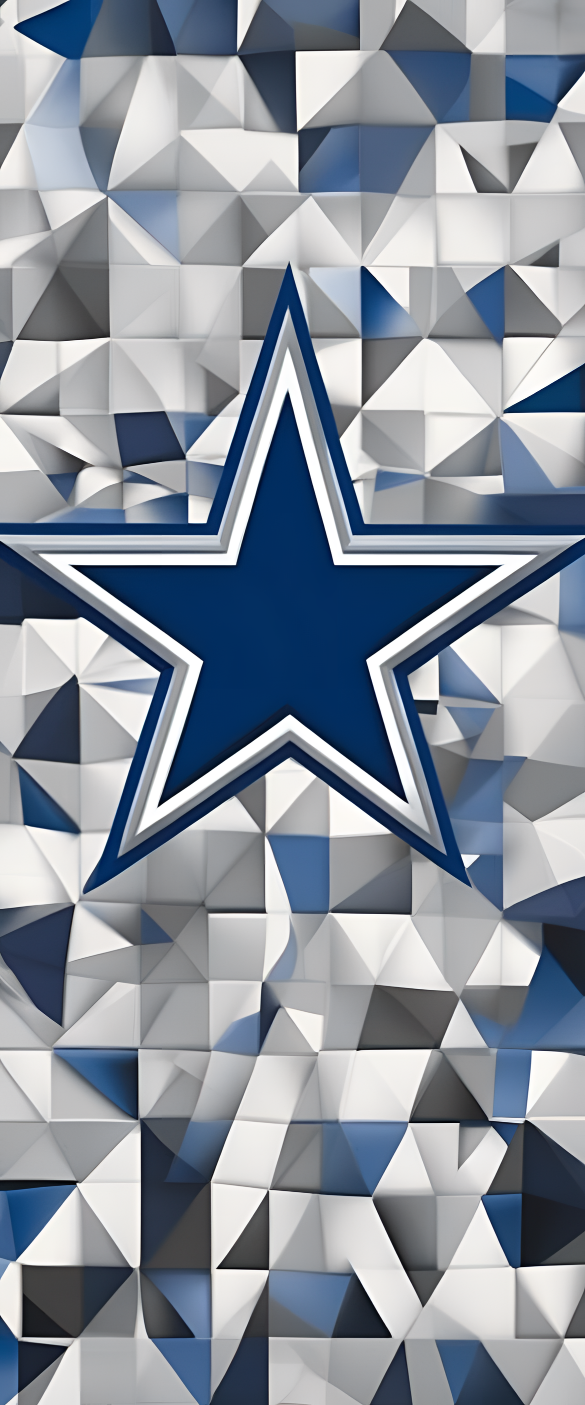 Abstract artwork featuring vibrant and angular Dallas Cowboys design.