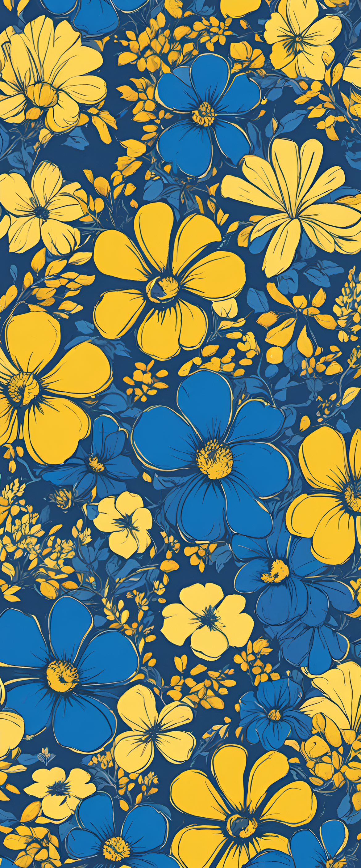 Disney-themed phone wallpaper with blue and yellow colors.