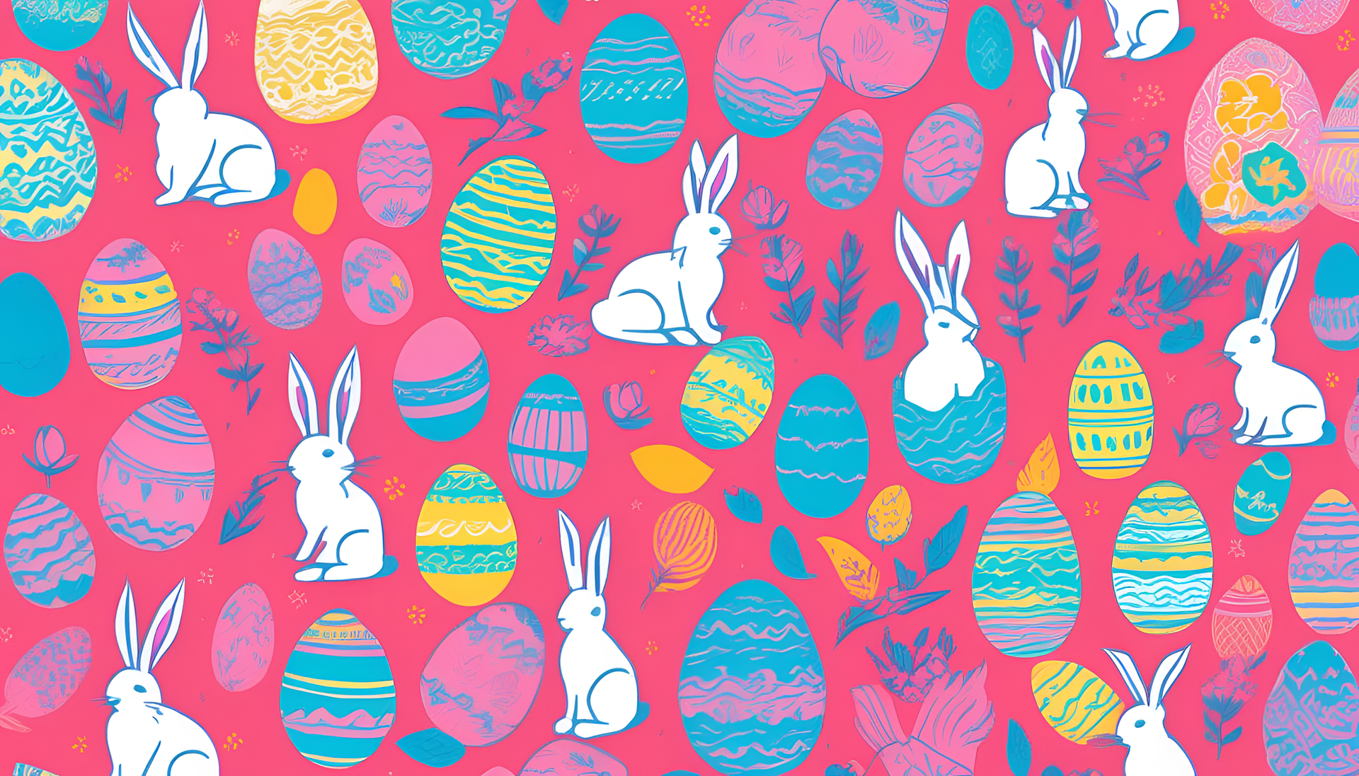 Colorful risograph Easter pattern