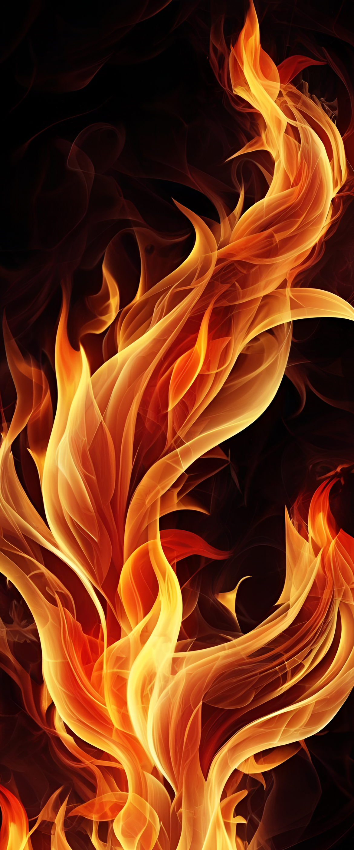 Fiery orange and yellow abstract background, resembling flickering flames.