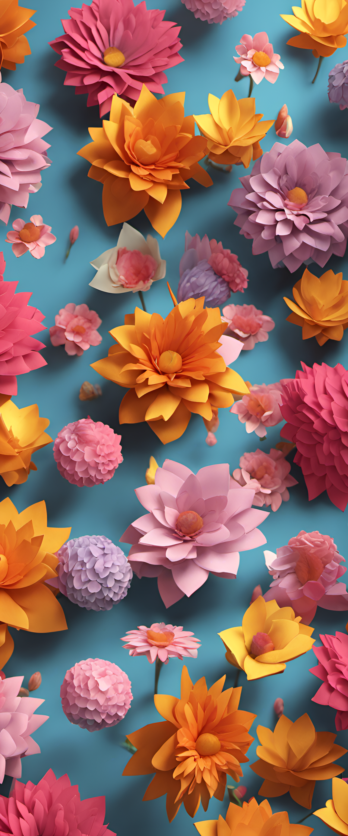 Colorful flower wallpaper with vibrant hues and exquisite details, creating a captivating visual experience.