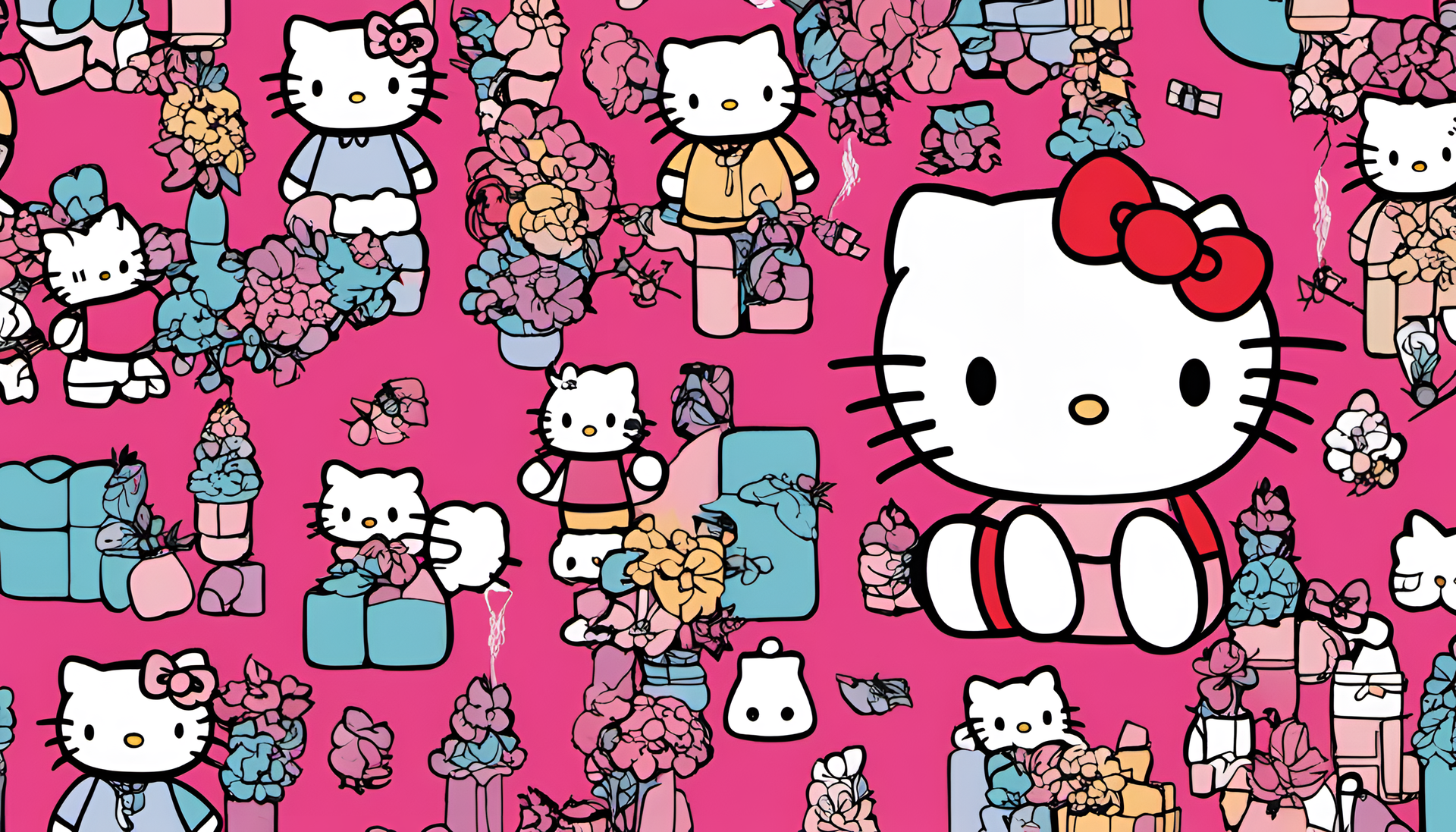 Hello Kitty profile picture with analogous colors