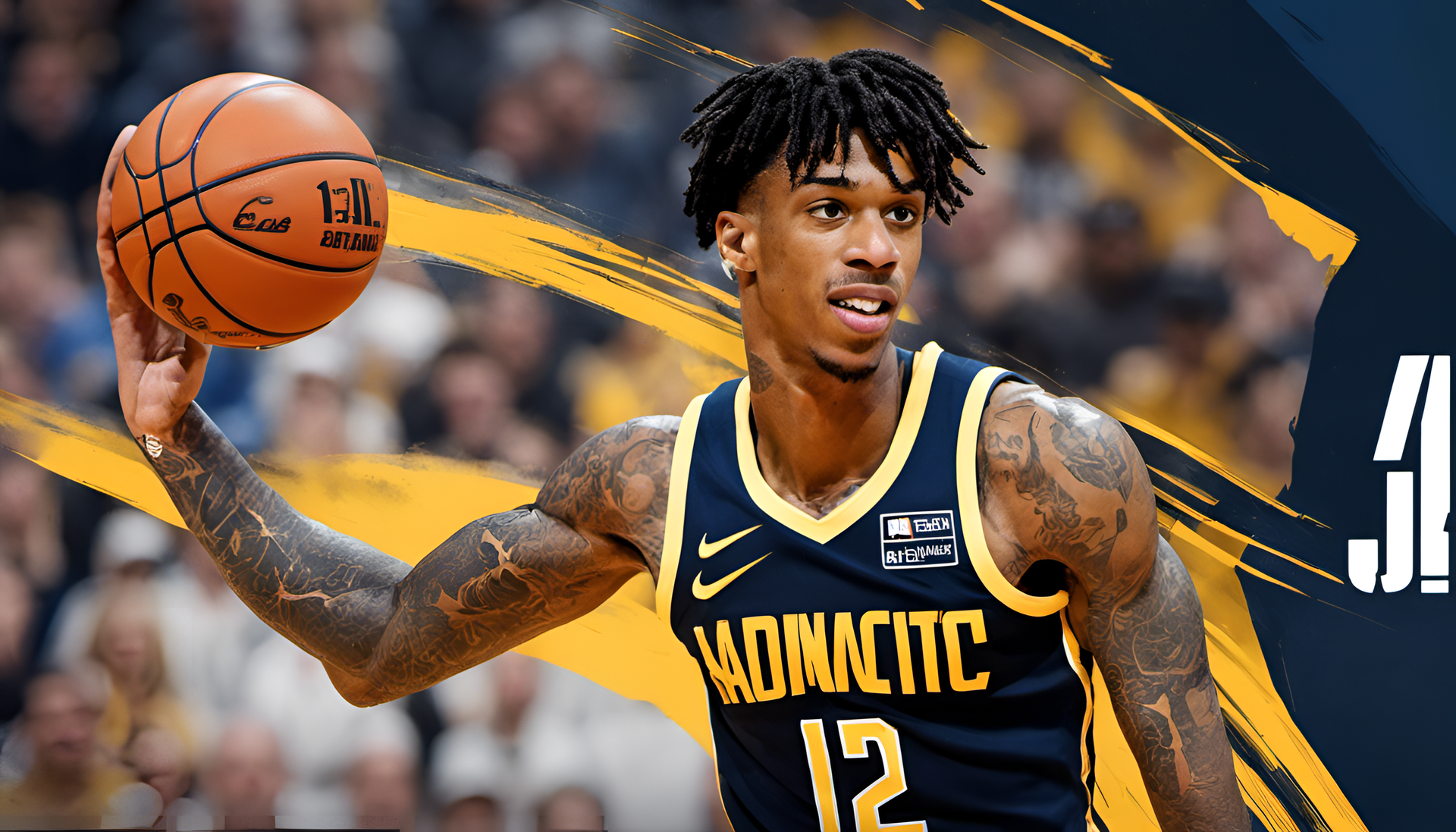 Ja Morant in action, dominating the court with his skills and finesse.