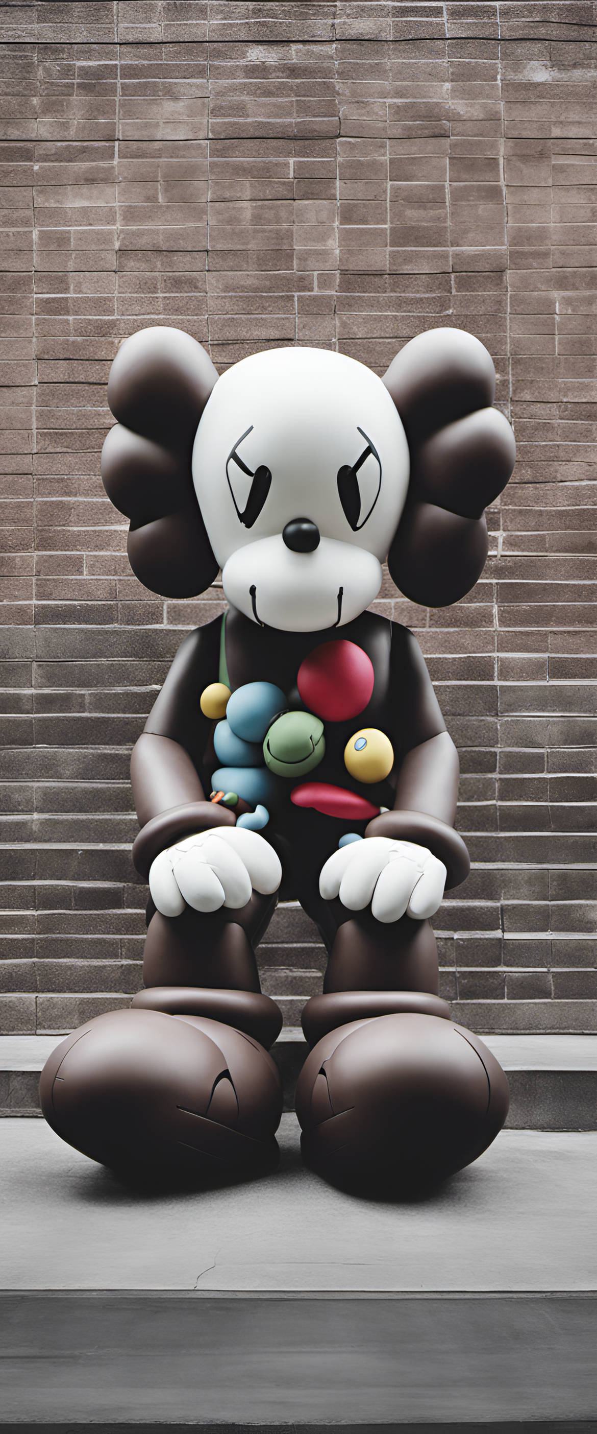 Colorful artwork featuring KAWS, expressing abstract shapes and vibrant patterns.