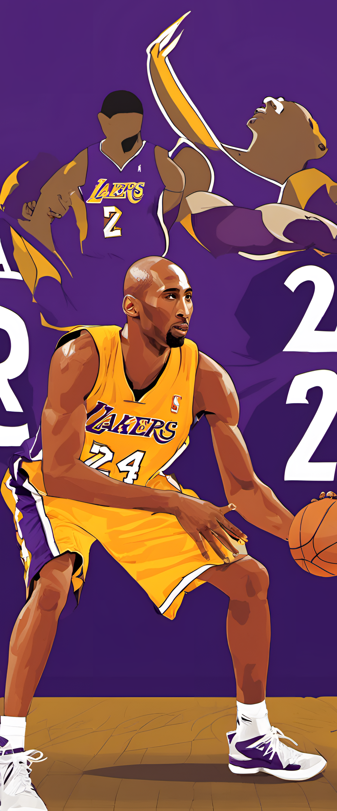 Kobe Bryant-inspired wallpaper with vibrant colors and intricate design.