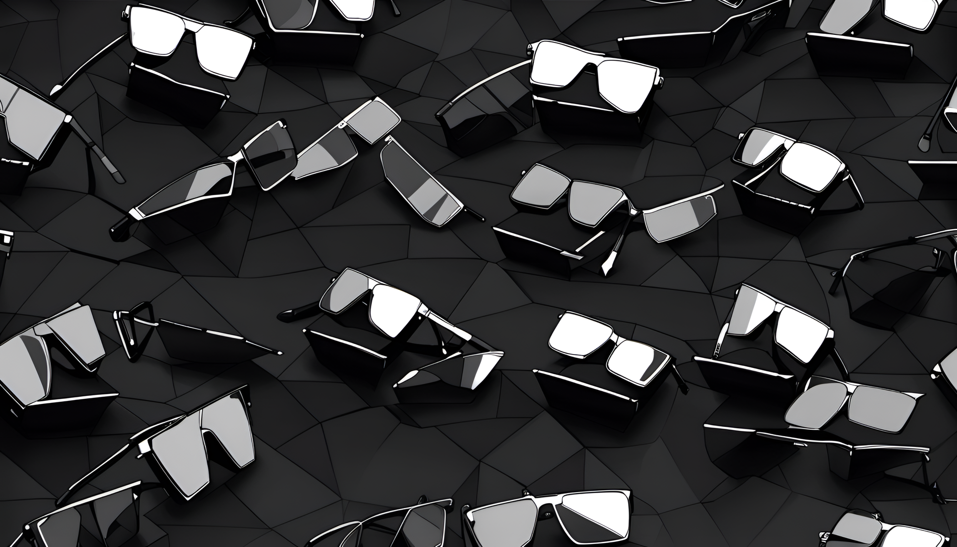 Stylish sunglasses against a black background.