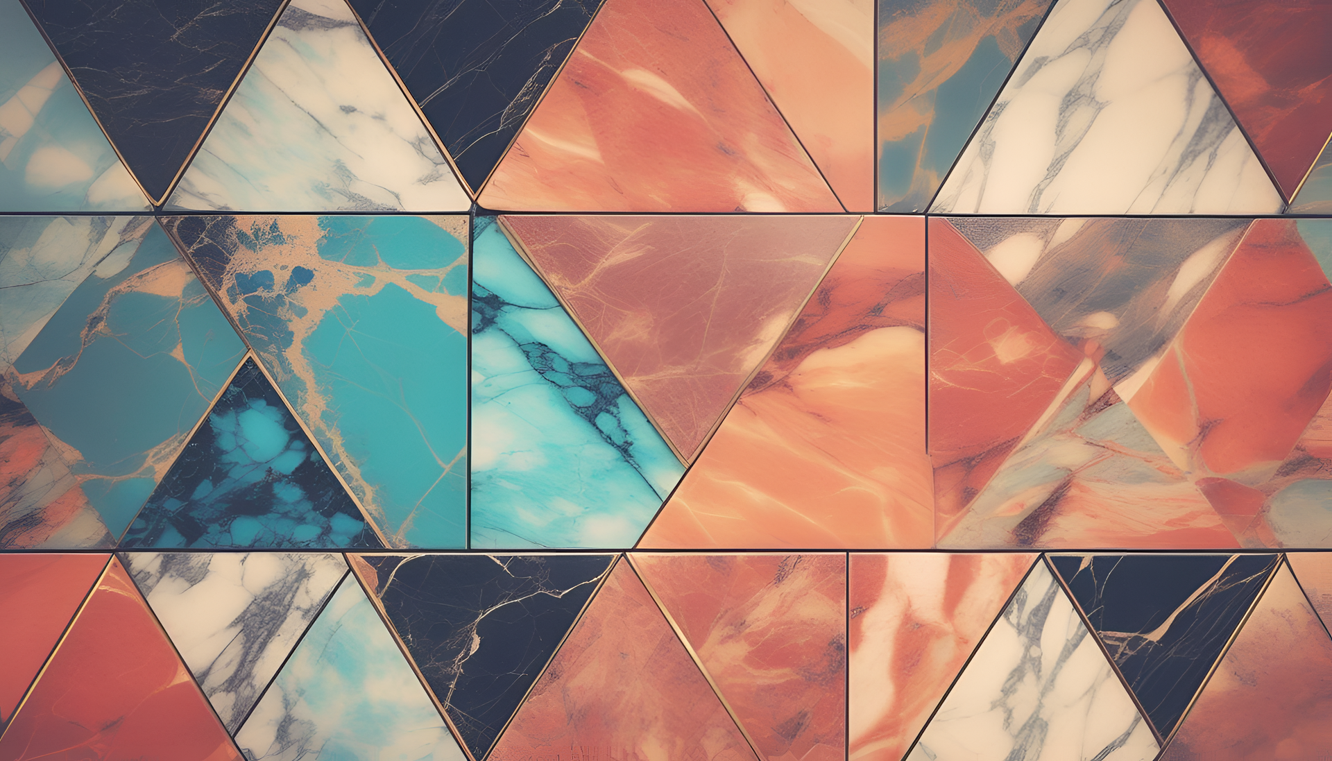 Tetradic colored vintage-style marble pattern.