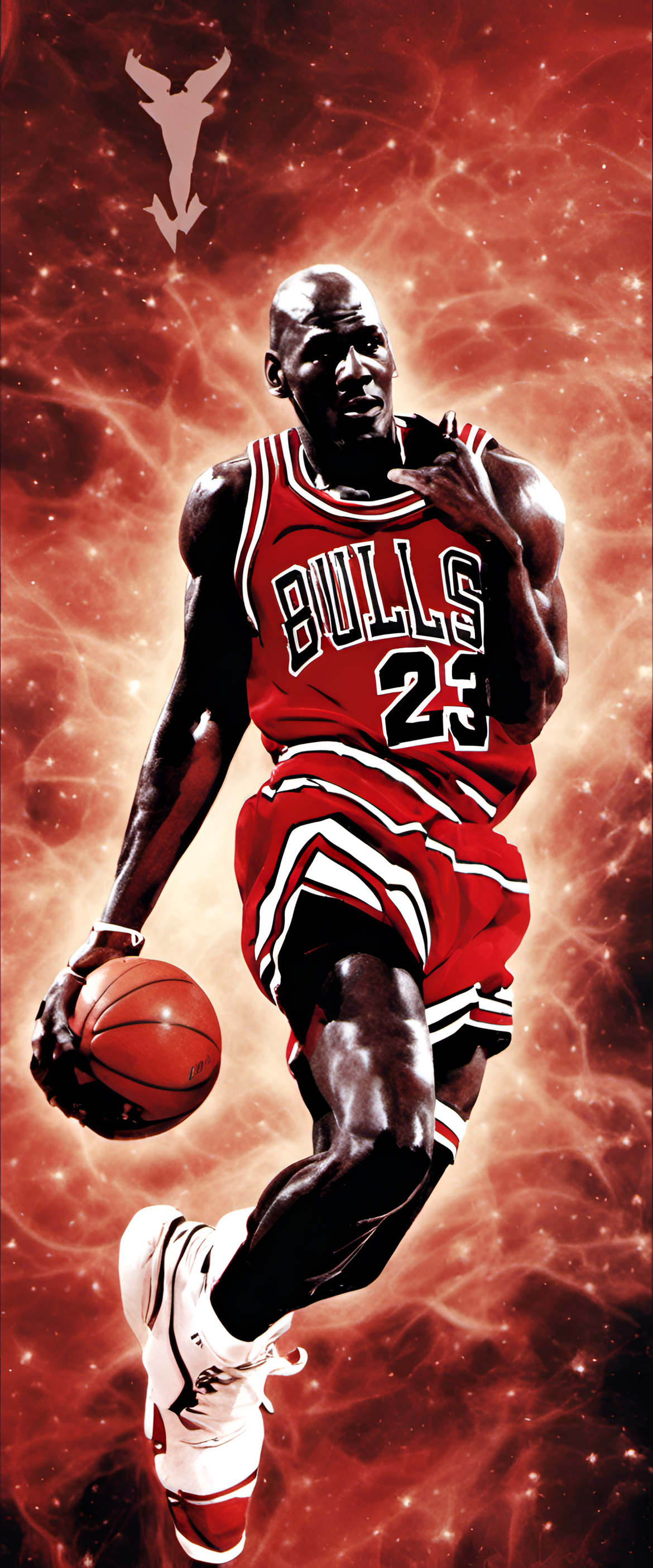 Michael Jordan in action, dominating the basketball court with his iconic style.