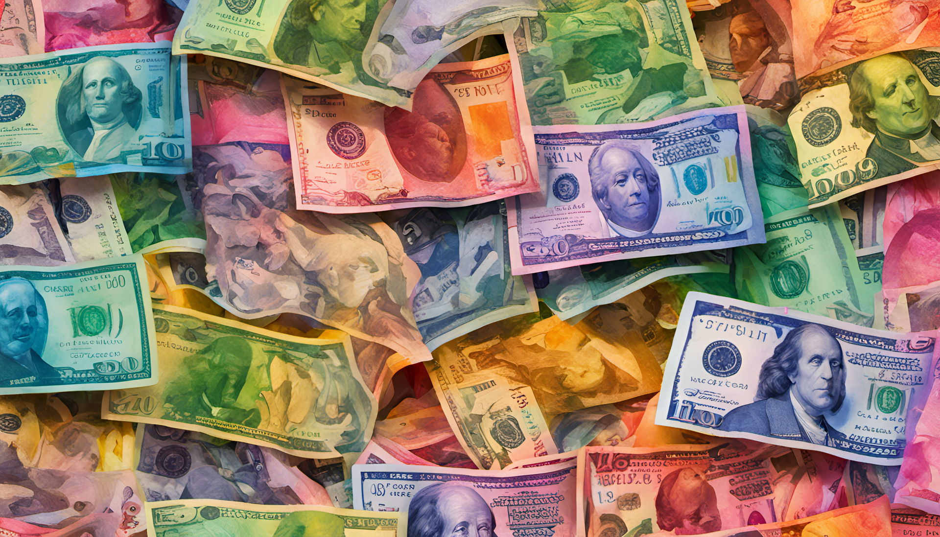 Vibrant impressionist money wallpaper