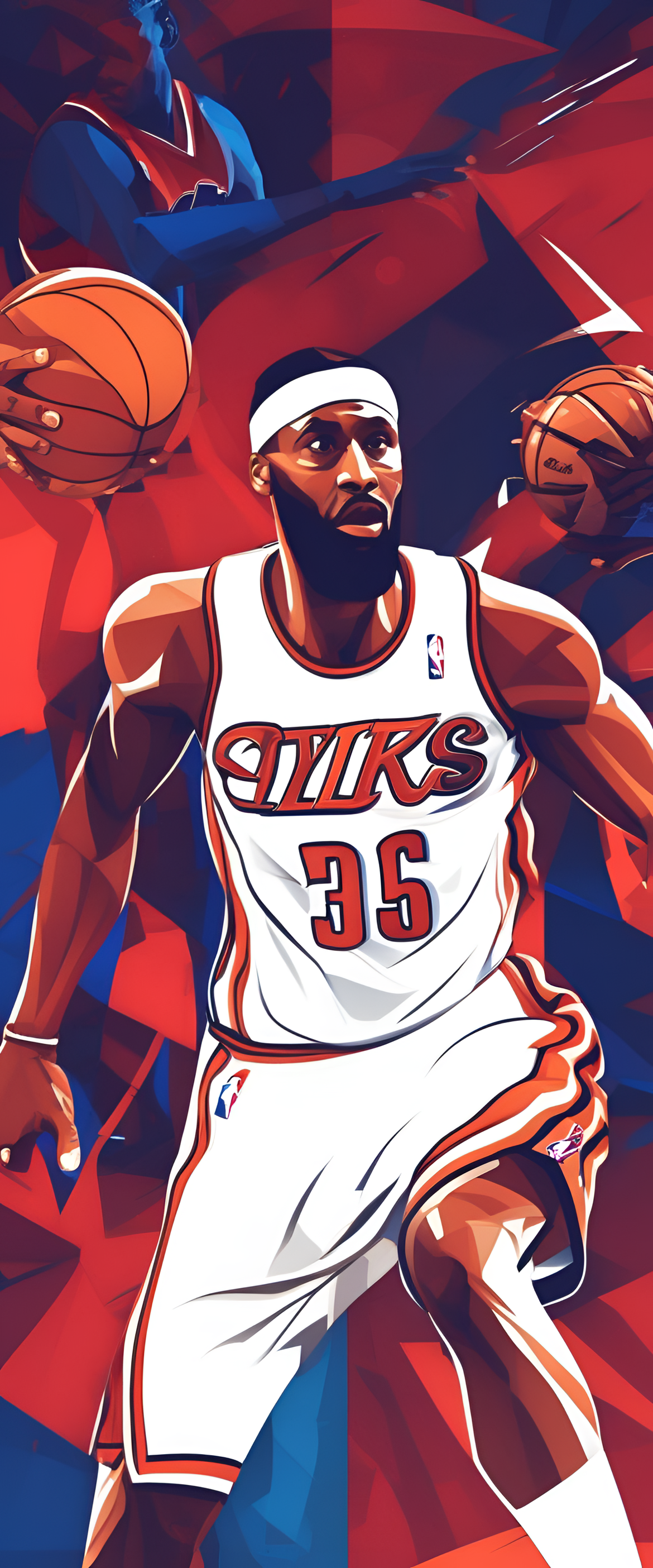 NBA-inspired abstract pattern wallpaper.