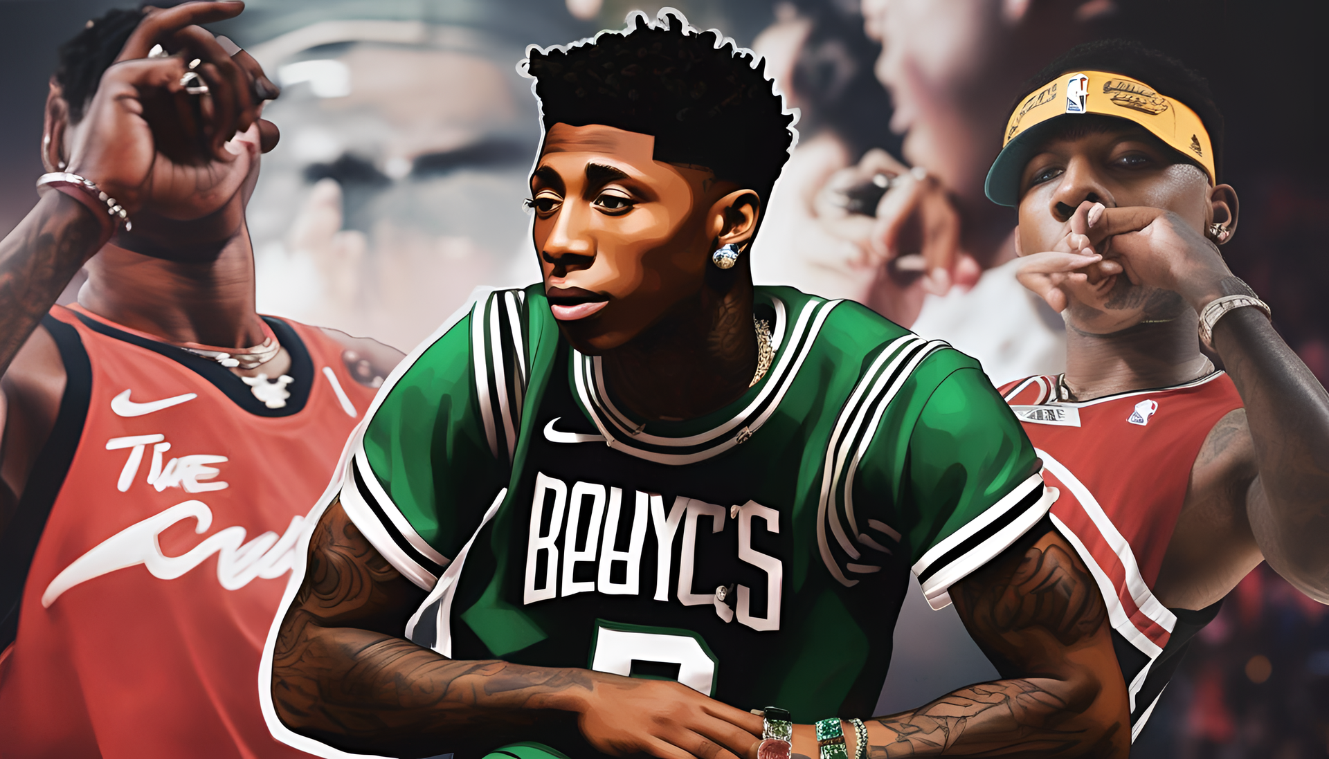 NBA YoungBoy in a matte wallpaper design.