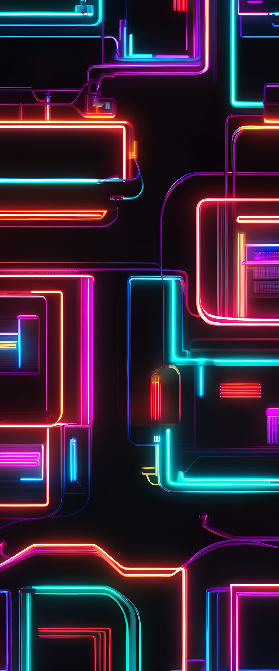 Vibrant neon wallpaper pattern.