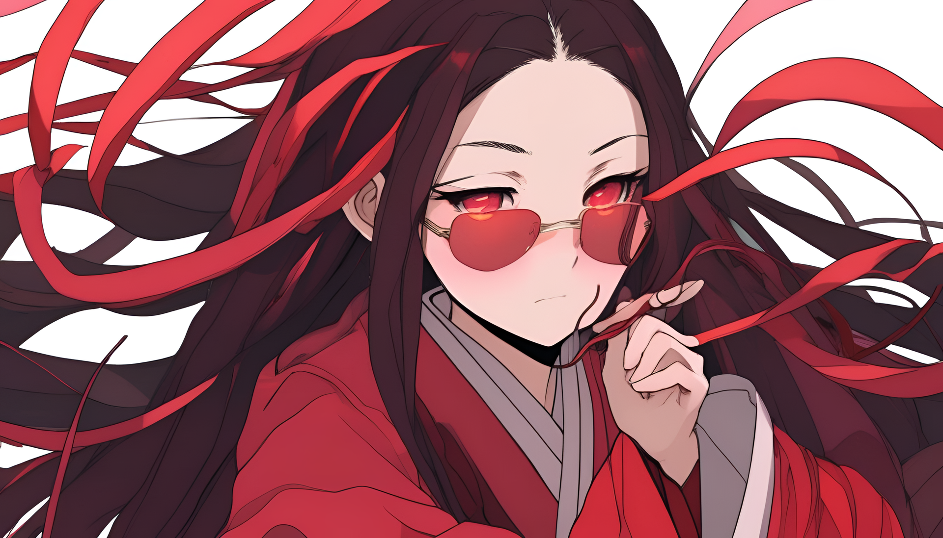 Nezuko Kamado in vibrant red hues.