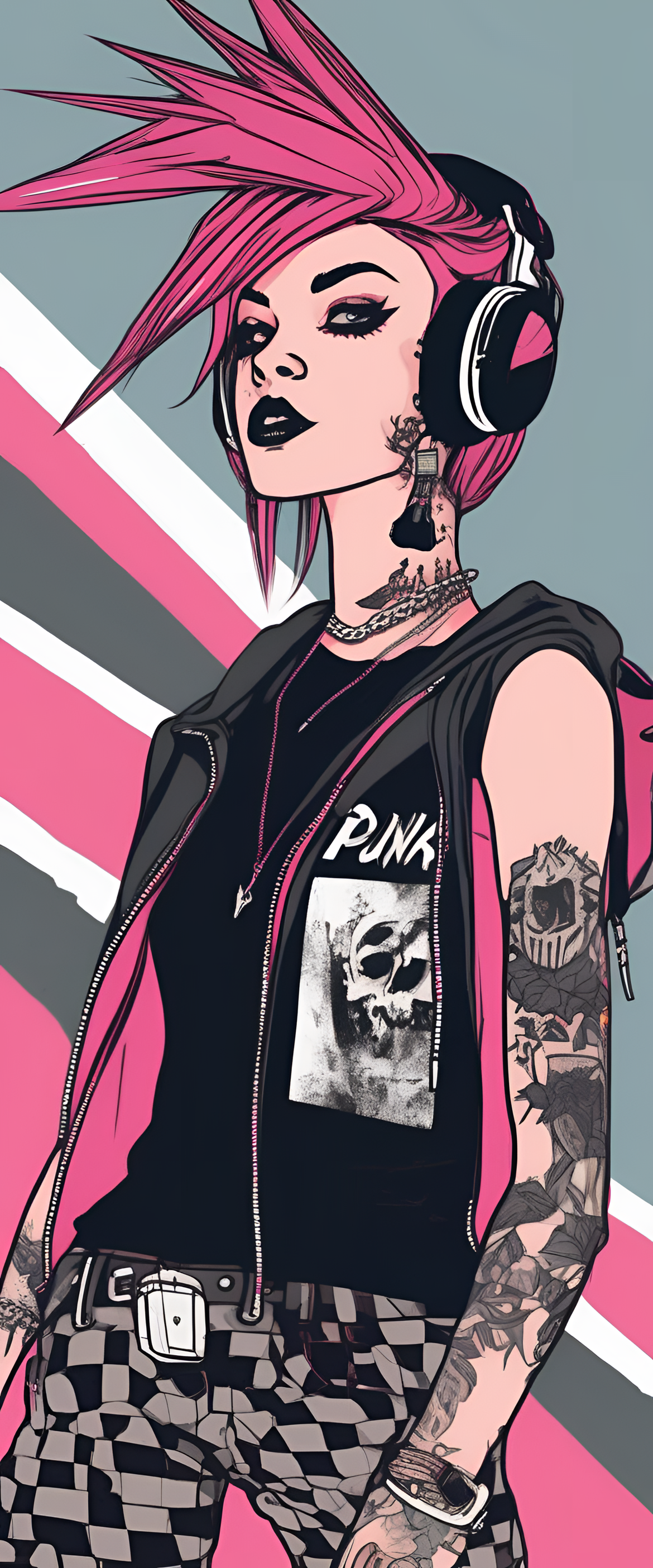 Stylized punkcore profile picture.