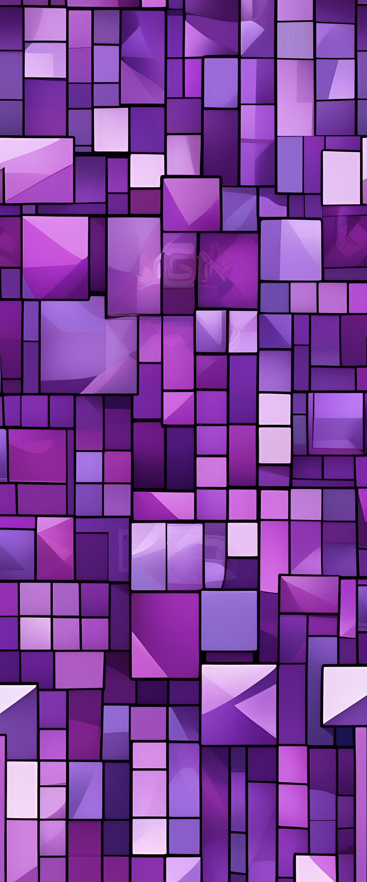 Colorful cubist-inspired abstract design with vibrant purple tones and intricate details.