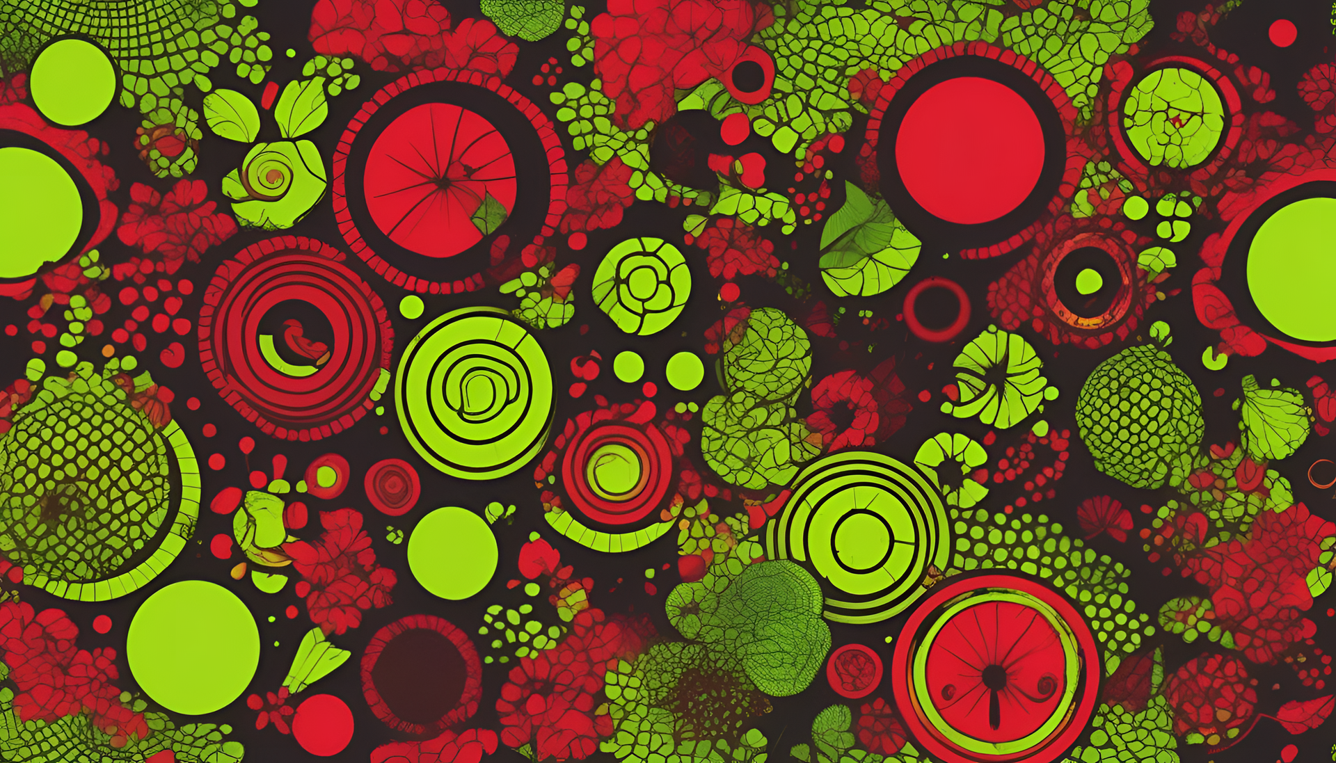 Vibrant red and acid green abstract background.