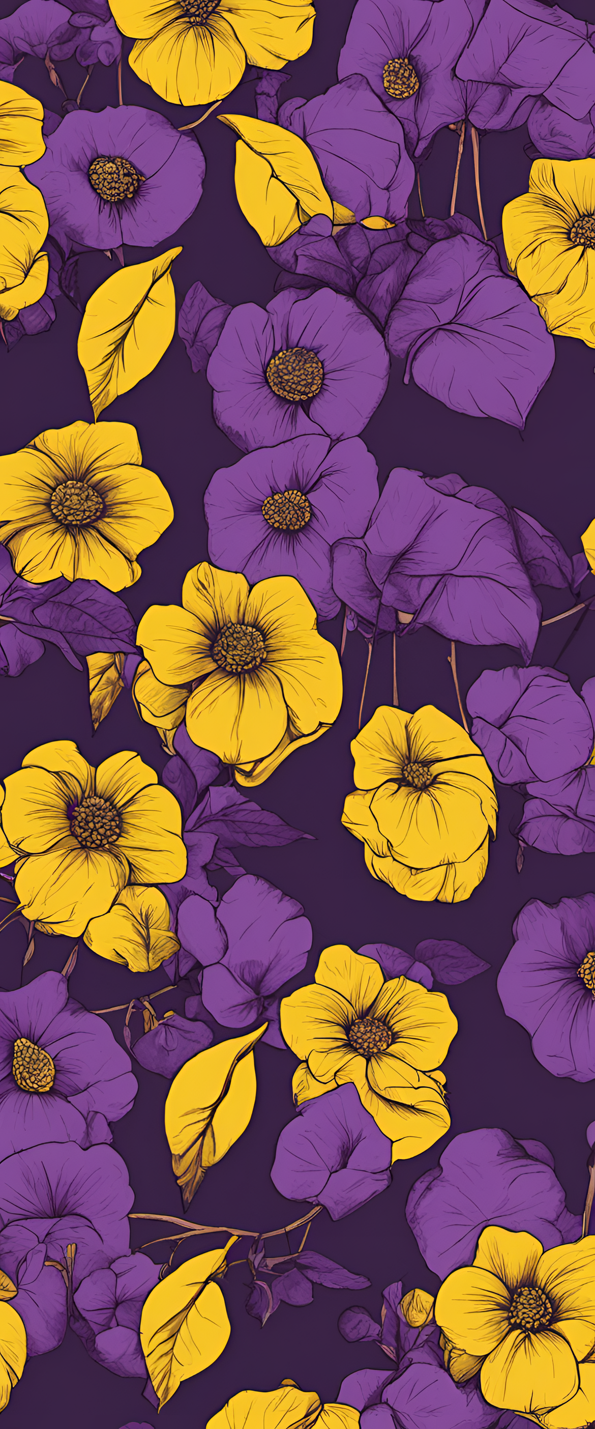 Purple and yellow gradient background with a somber vibe.