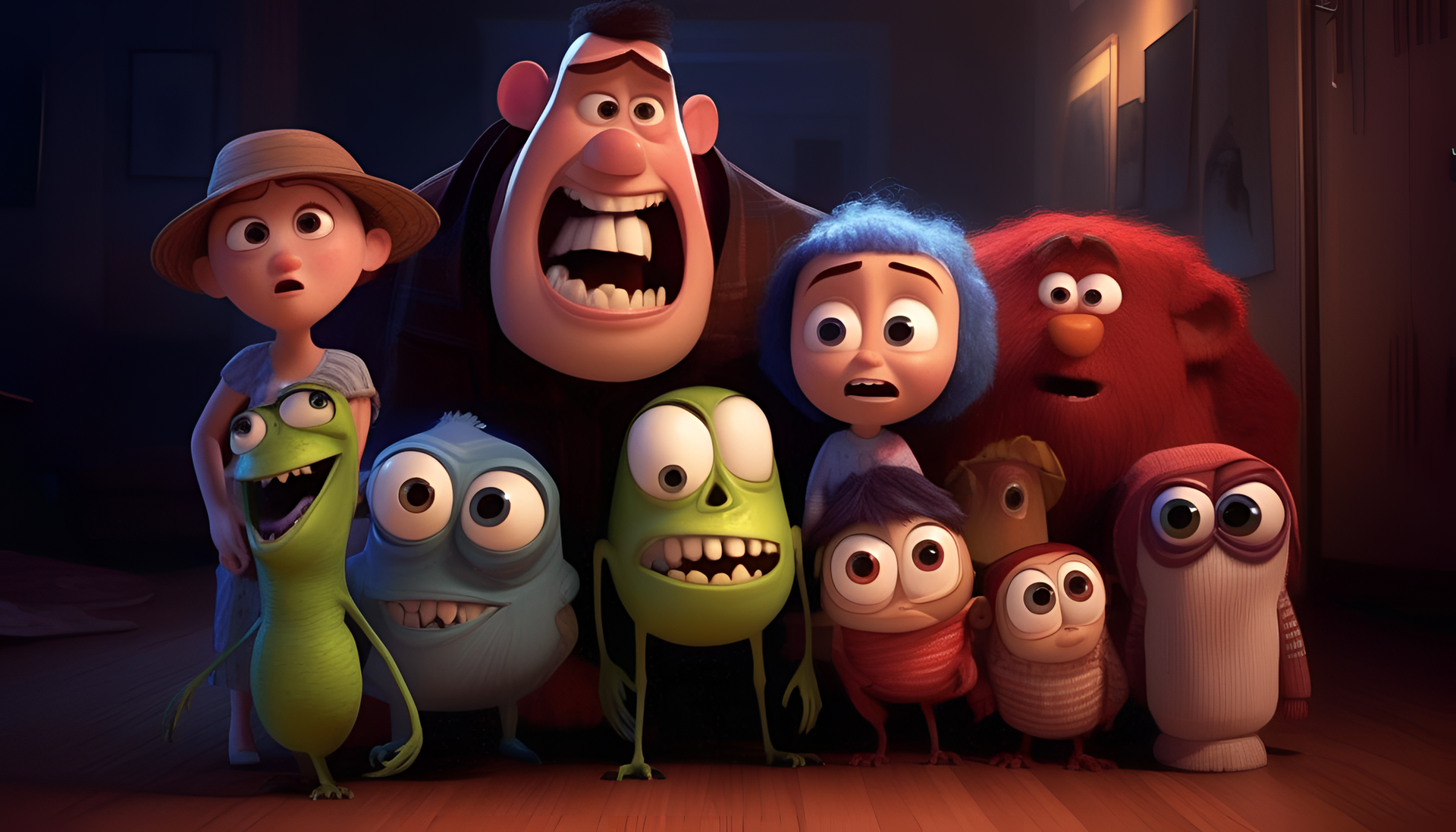 Spooky Pixar-style desktop wallpaper.