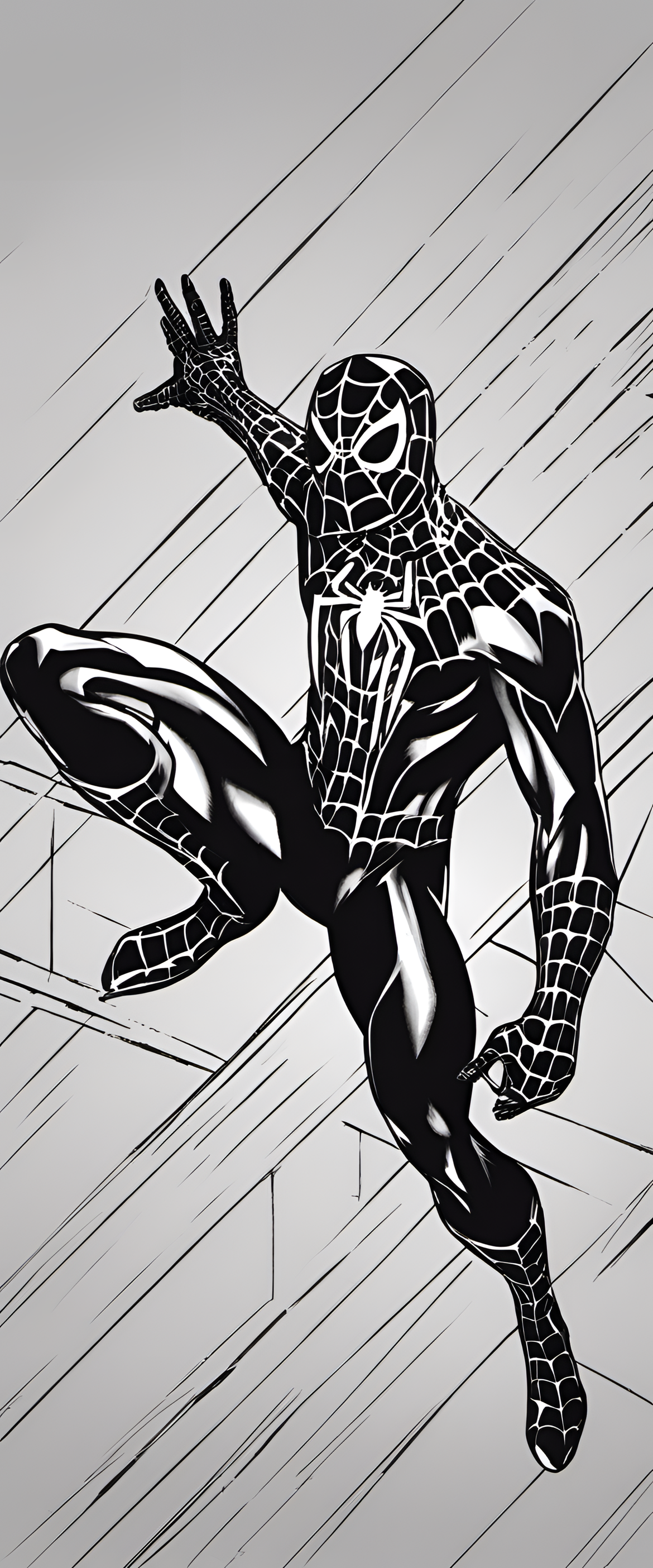 Spiderman in a stylized pose.