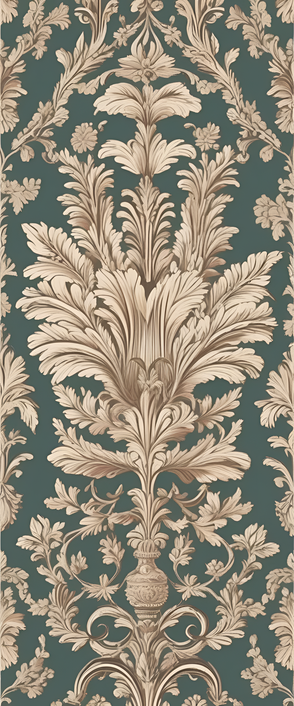 Colorful vintage wallpaper with intricate details