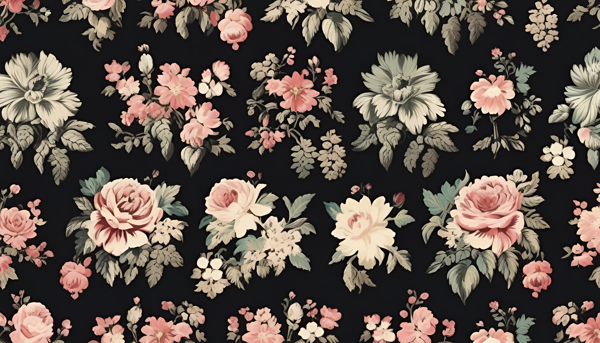 Vintage-inspired floral wallpaper pattern in high definition.