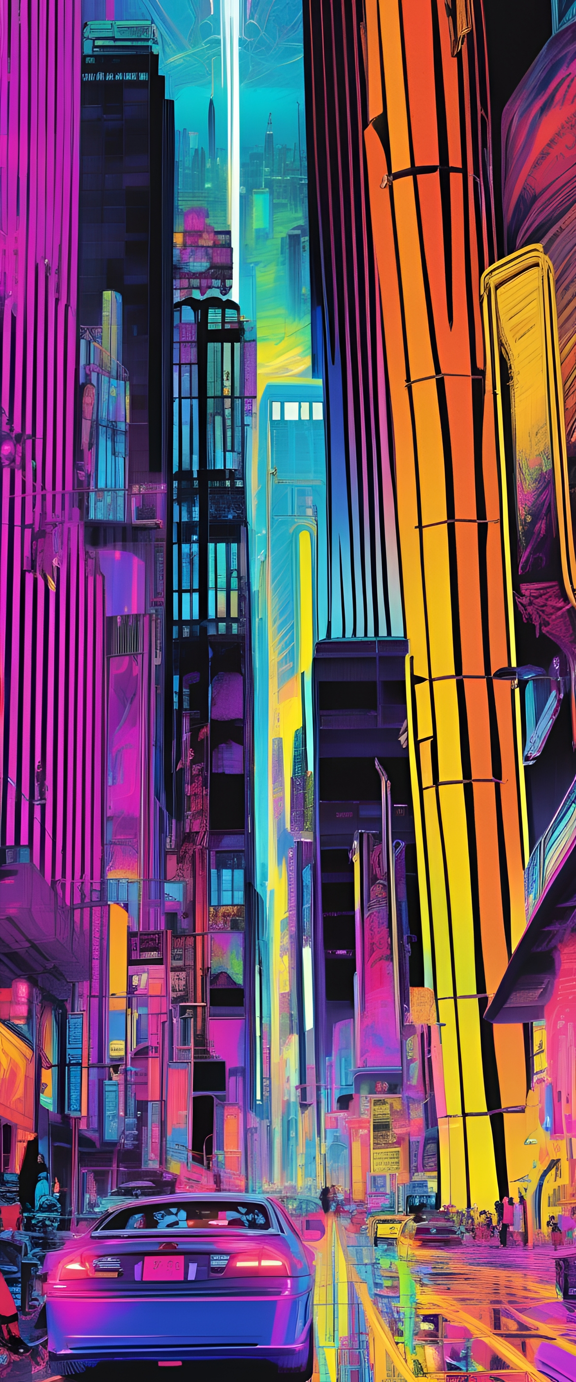 Vibrant phone wallpaper with Y2K design