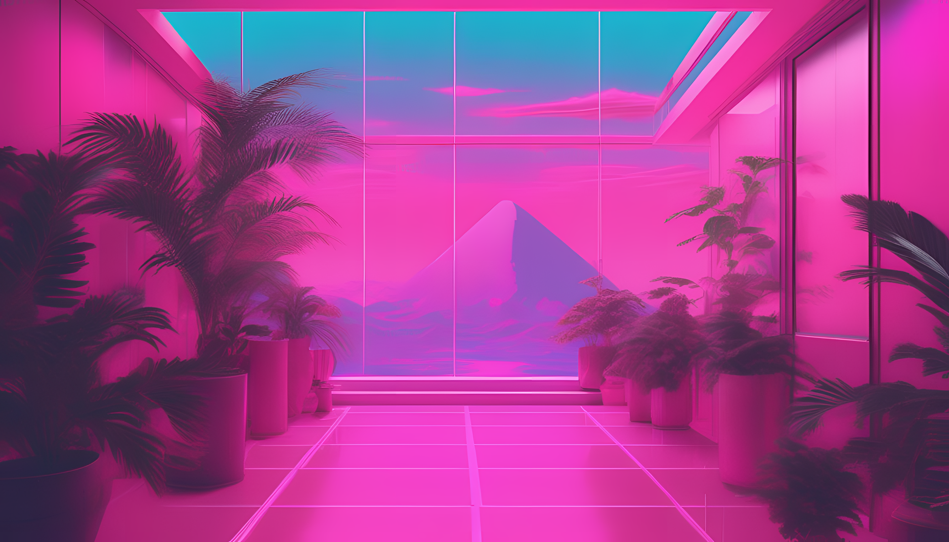 Abstract vaporwave aesthetic desktop wallpaper.