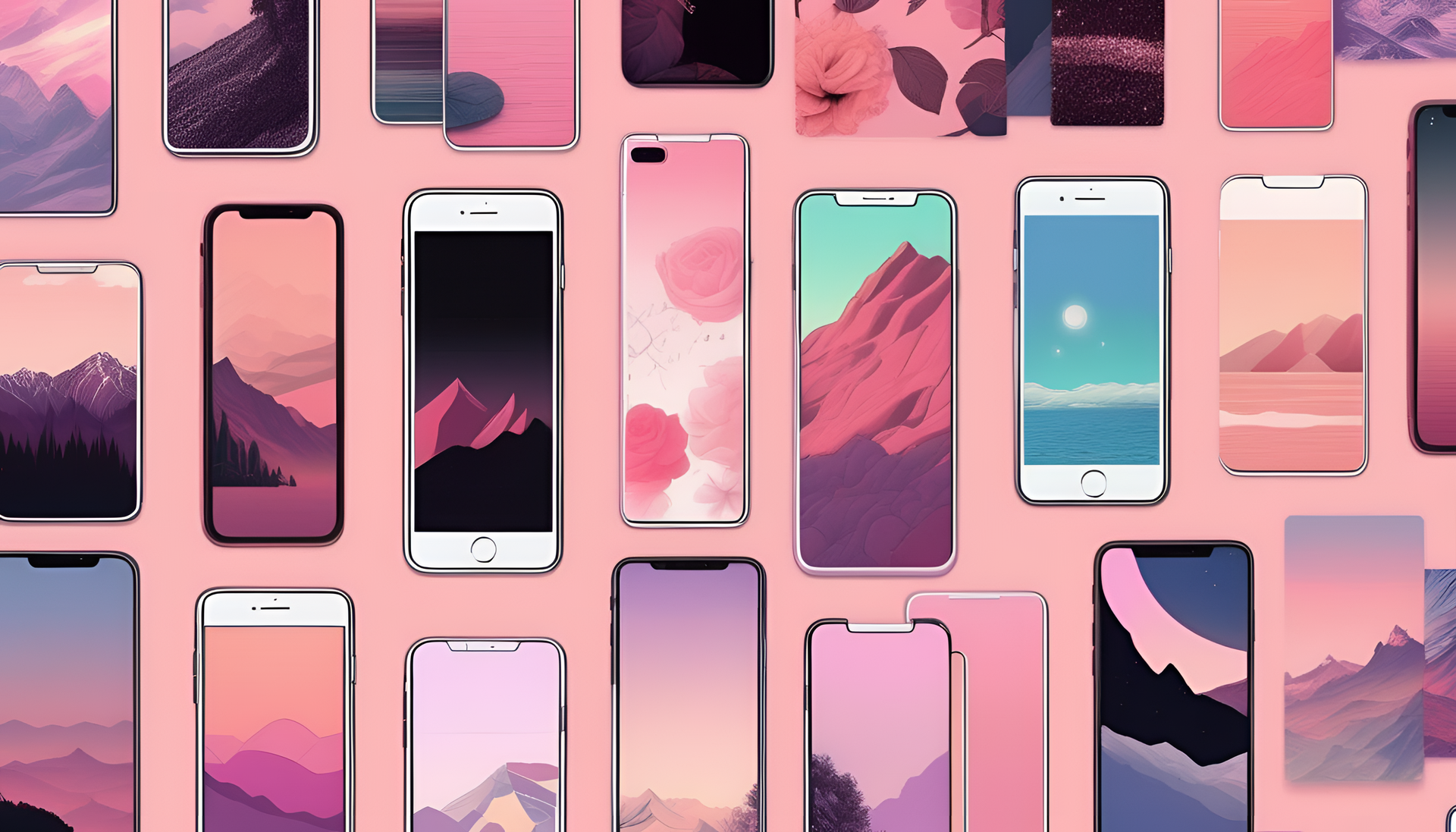 Aesthetic wallpaper featuring an iPhone with vibrant colors and stylish design.