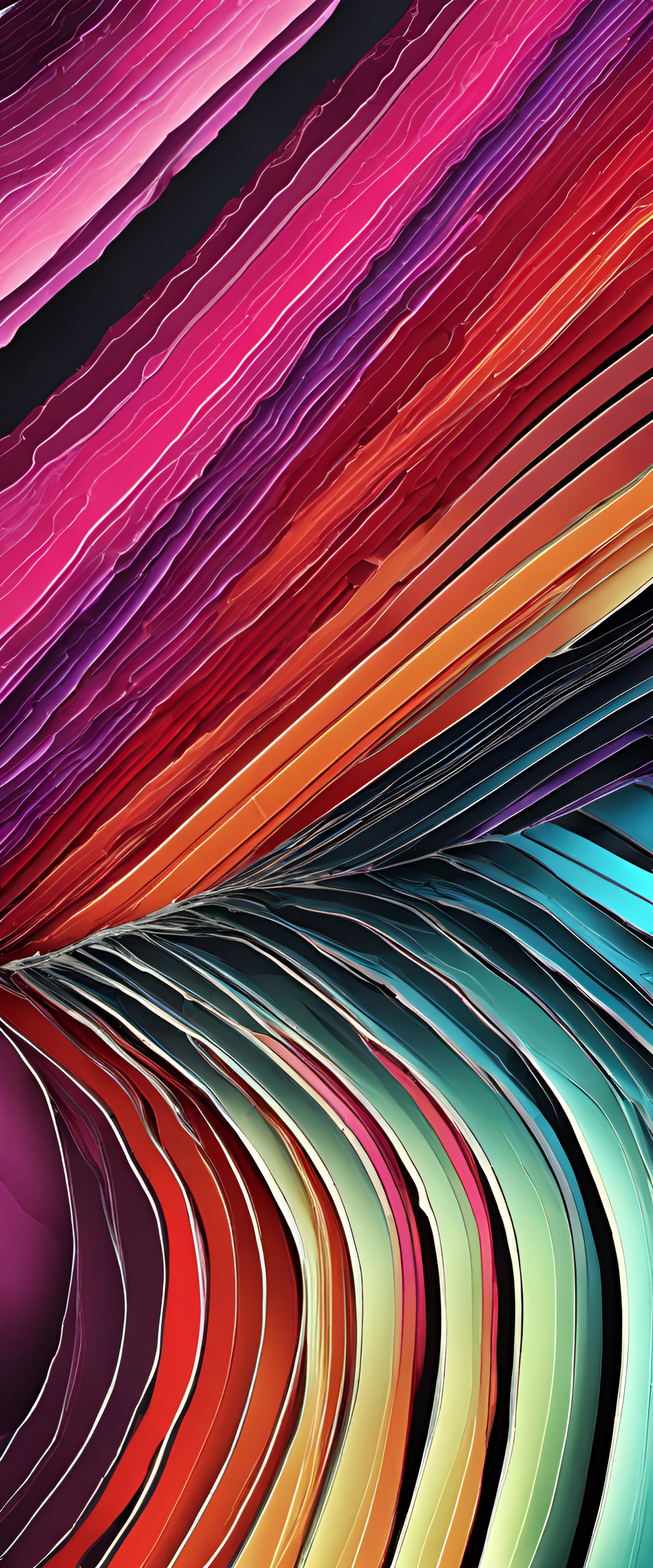 Vibrant abstract wallpaper with clashing colors.