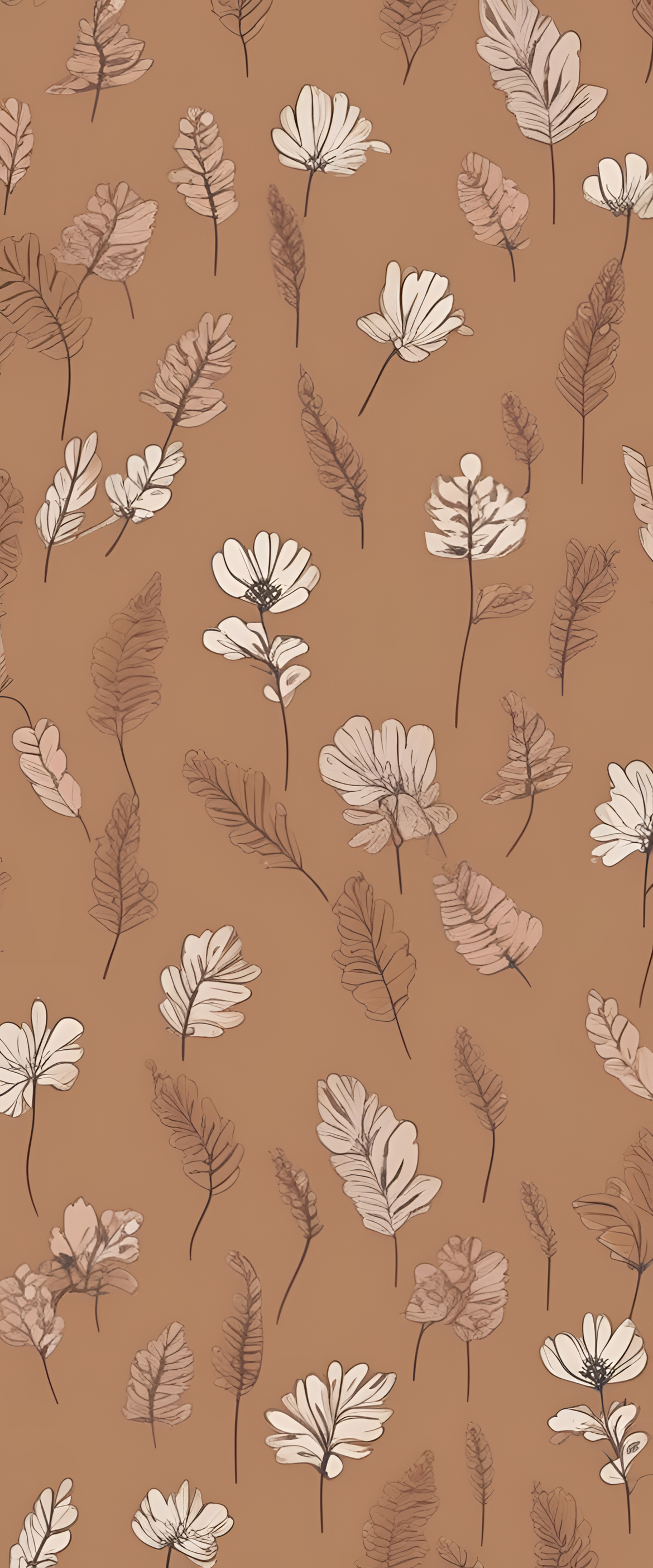 Pastel-colored geometric pattern on a brown aesthetic wallpaper.