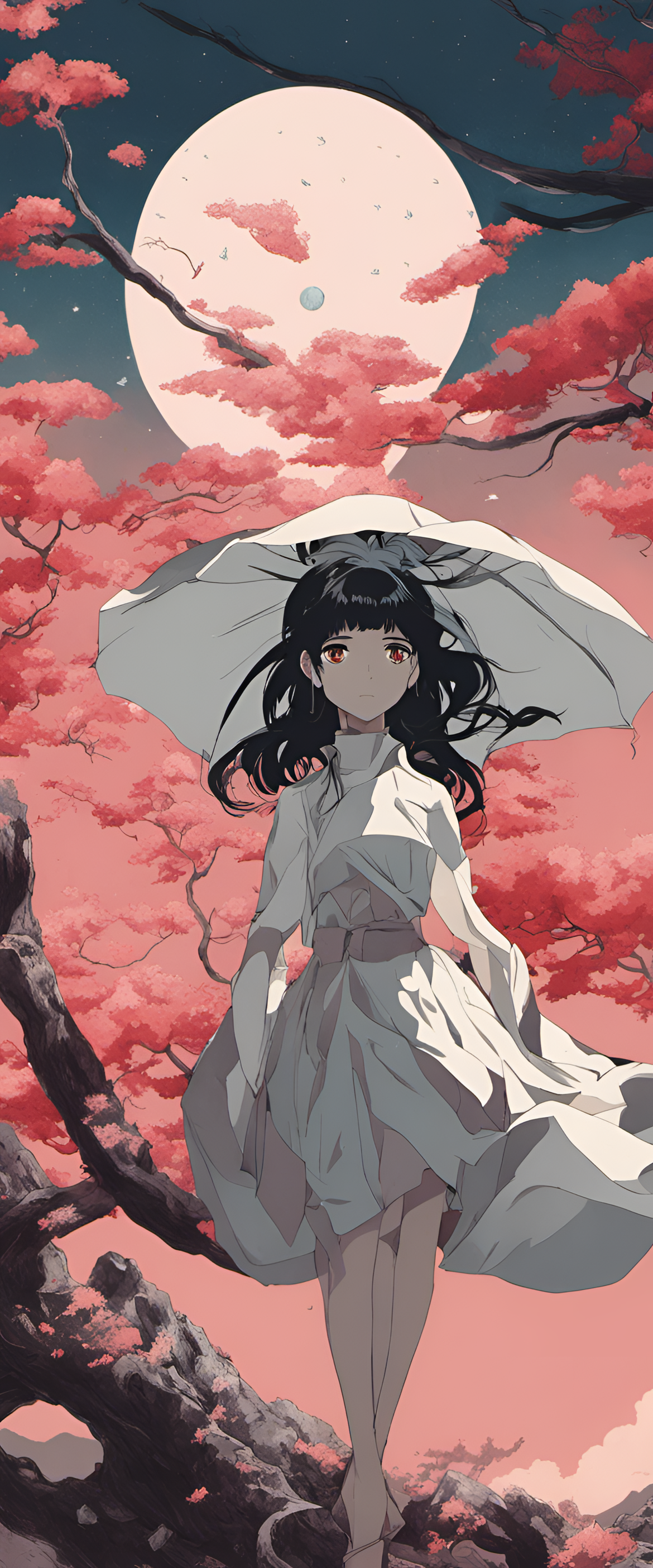 Colorful and surrealistic anime wallpaper featuring captivating characters.